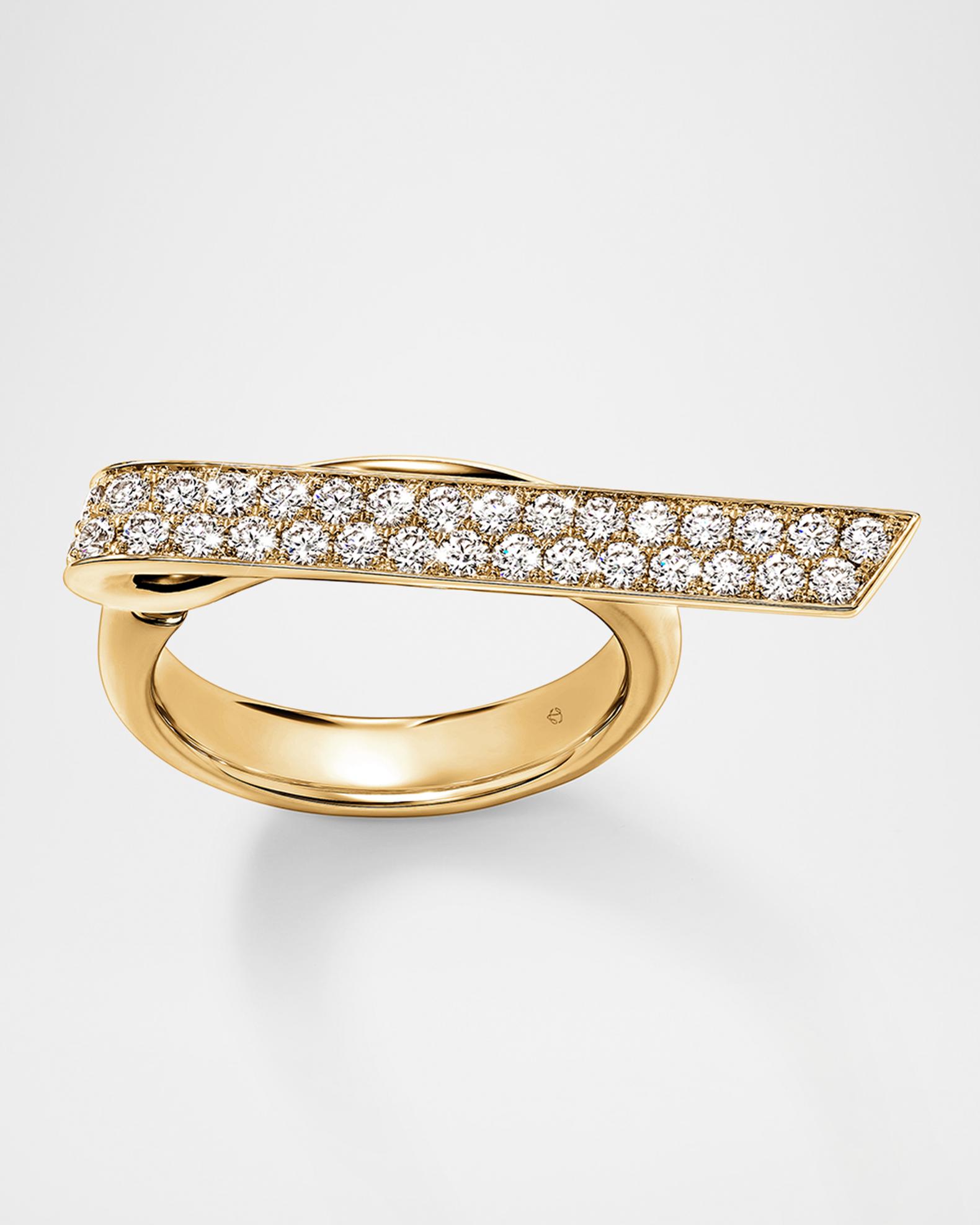 Hearts on Fire 18K Yellow Gold Inside Out Elongated Diamond Flip Ring