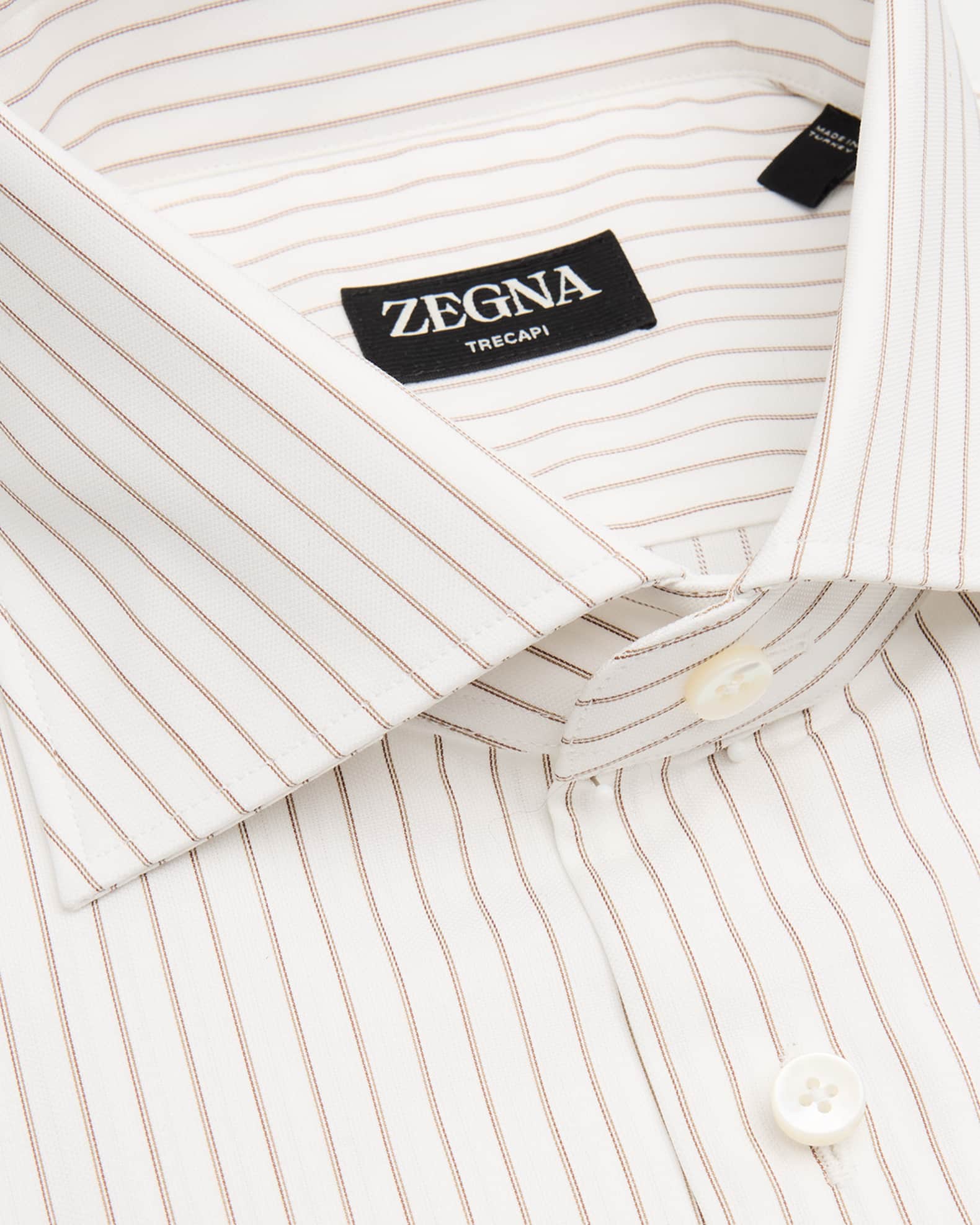 Men's Trecapi Cotton Narrow Double-Stripe Dress Shirt