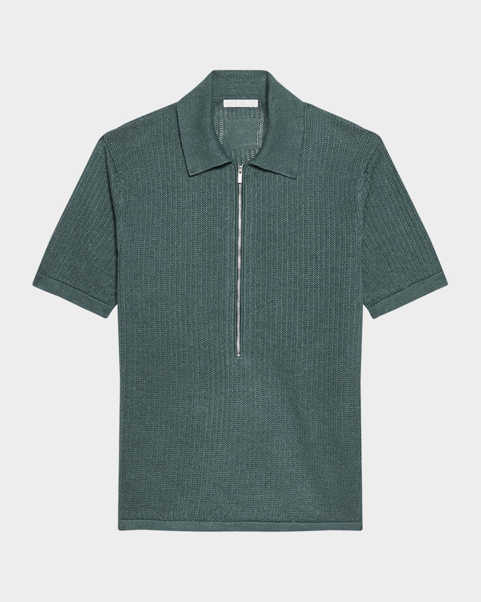 Men's Half-Zip Pointelle Polo Shirt 0