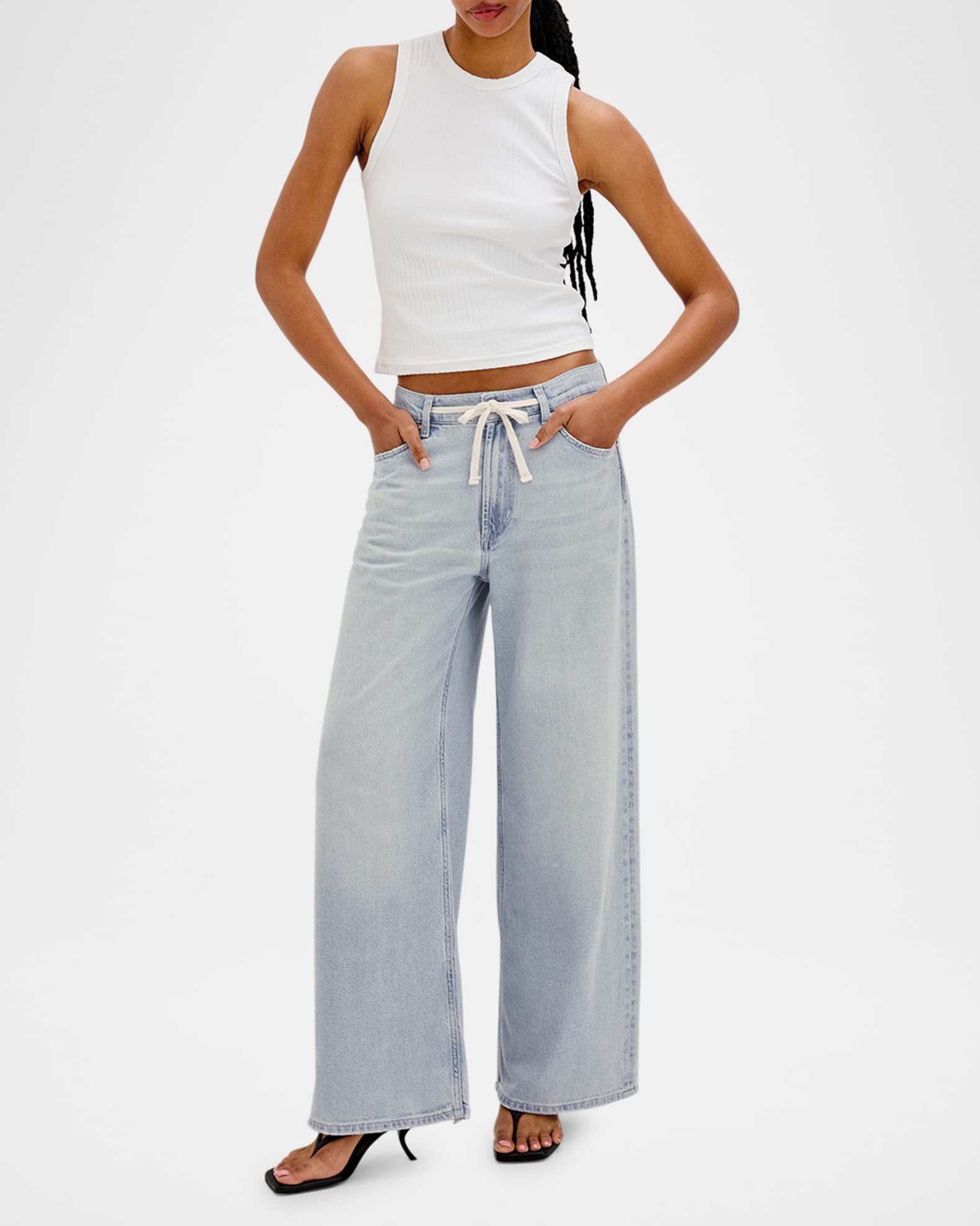 Angeleno Drawstring Wide-Leg Jeans 1