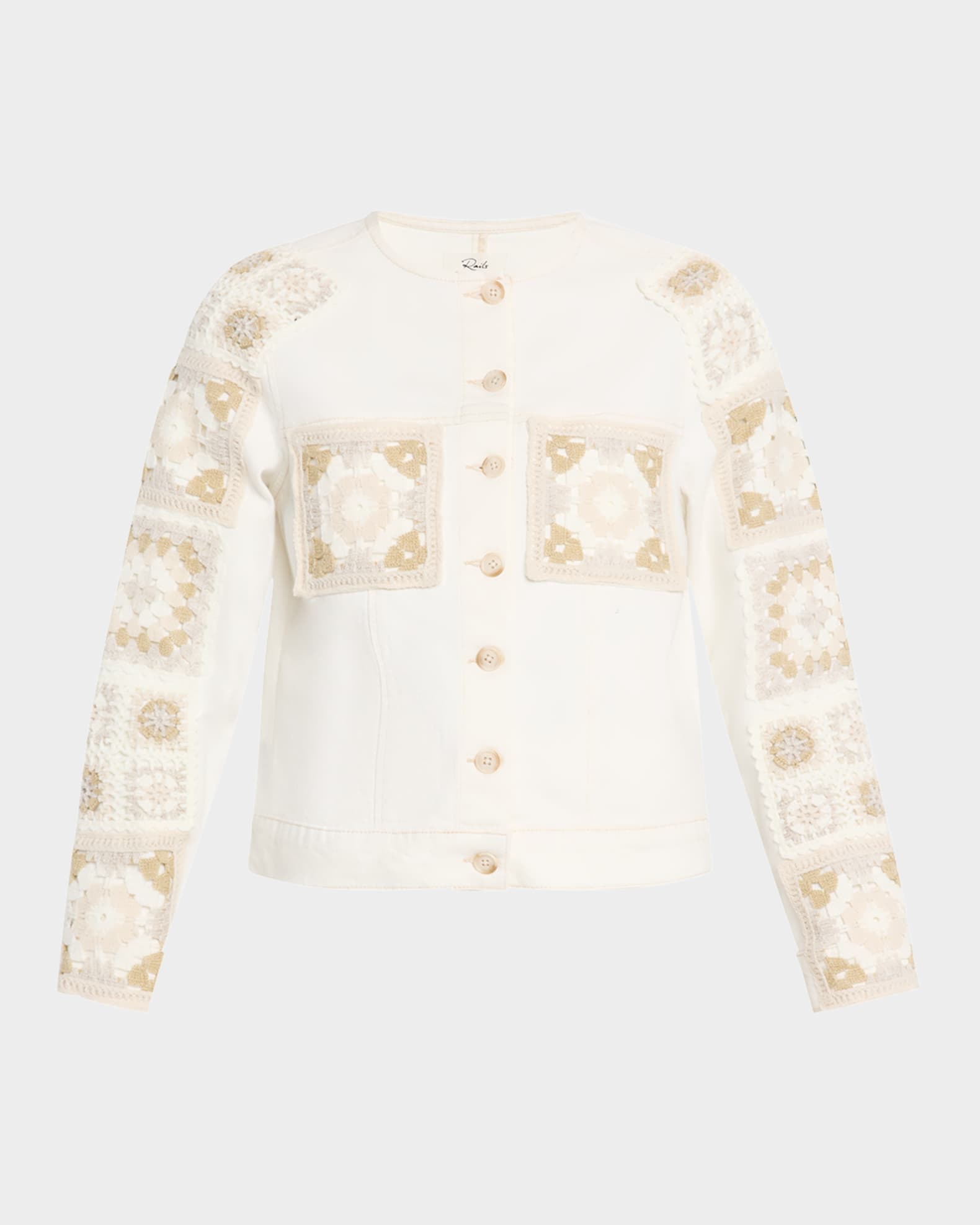 Lido Crochet Denim Jacket  0