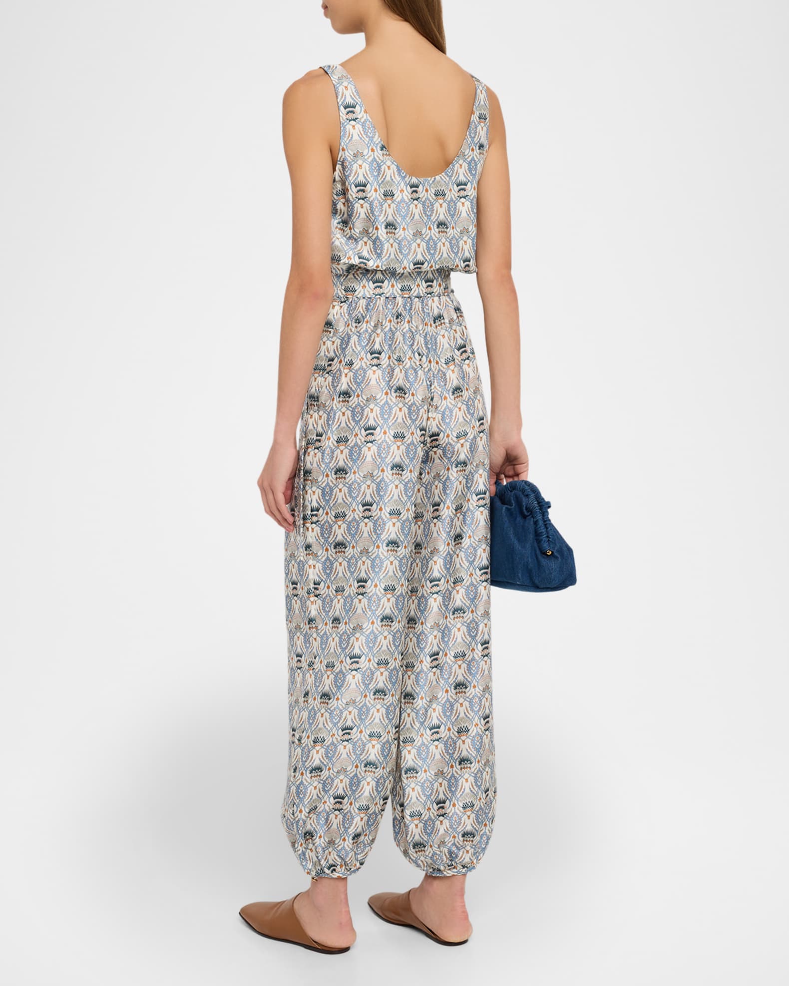Loro Piana Nadia Belted Wide-Leg Cuffed Romper | Neiman Marcus