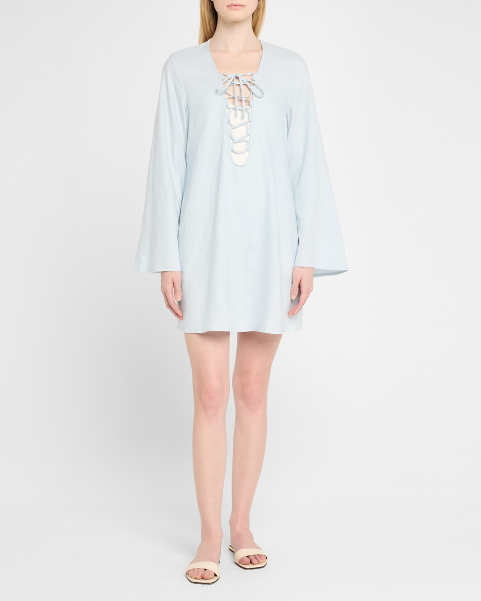 Tie-Front Mini Dress Coverup 1