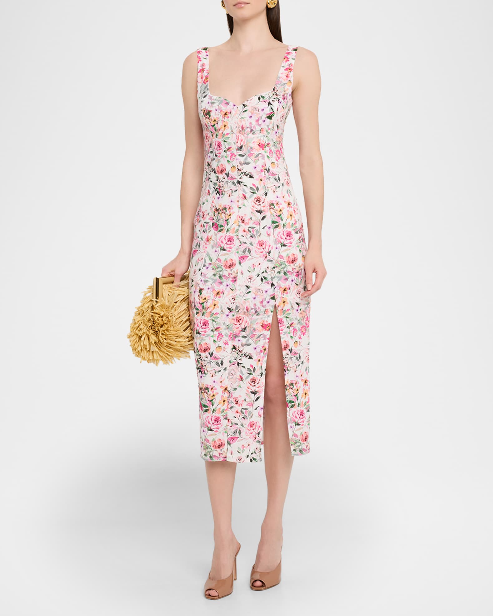 Eugenia Floral Sleeveless Midi Dress 1