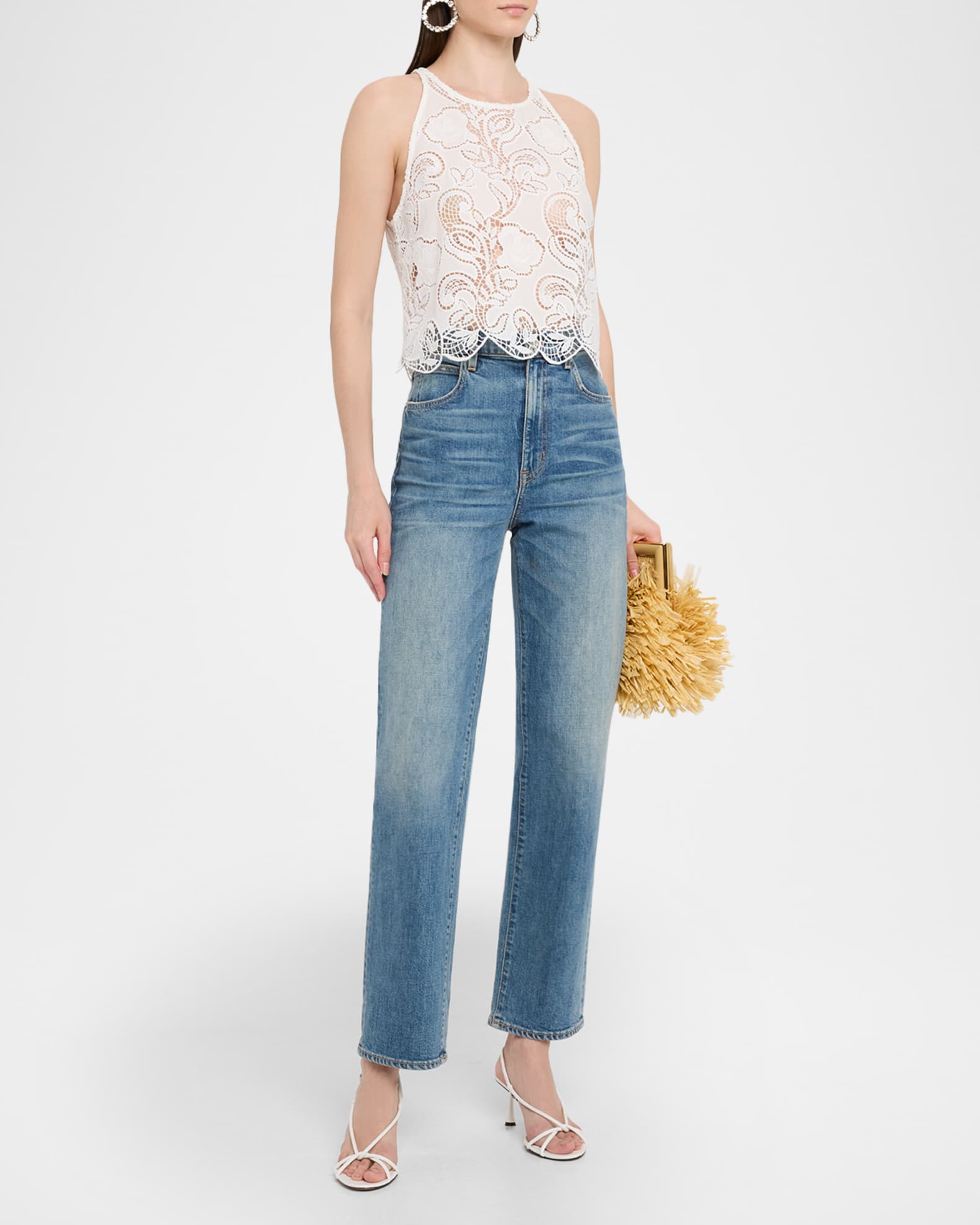Gionella Embroidered Sleeveless Crop Top  1