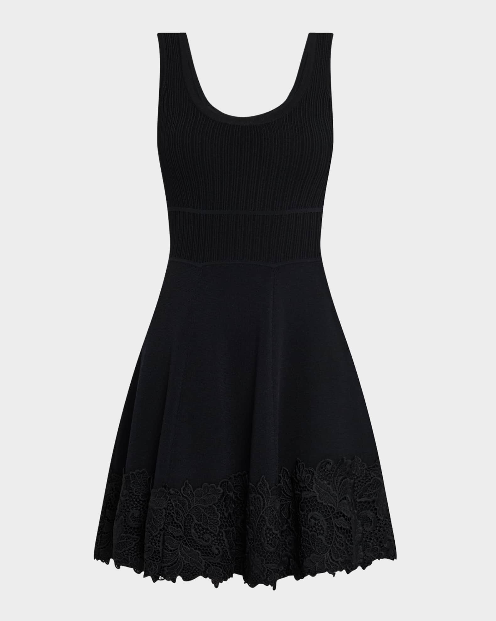 Orpheus Lace Combo Rib Dress In Black | Generation Love XXL / Black