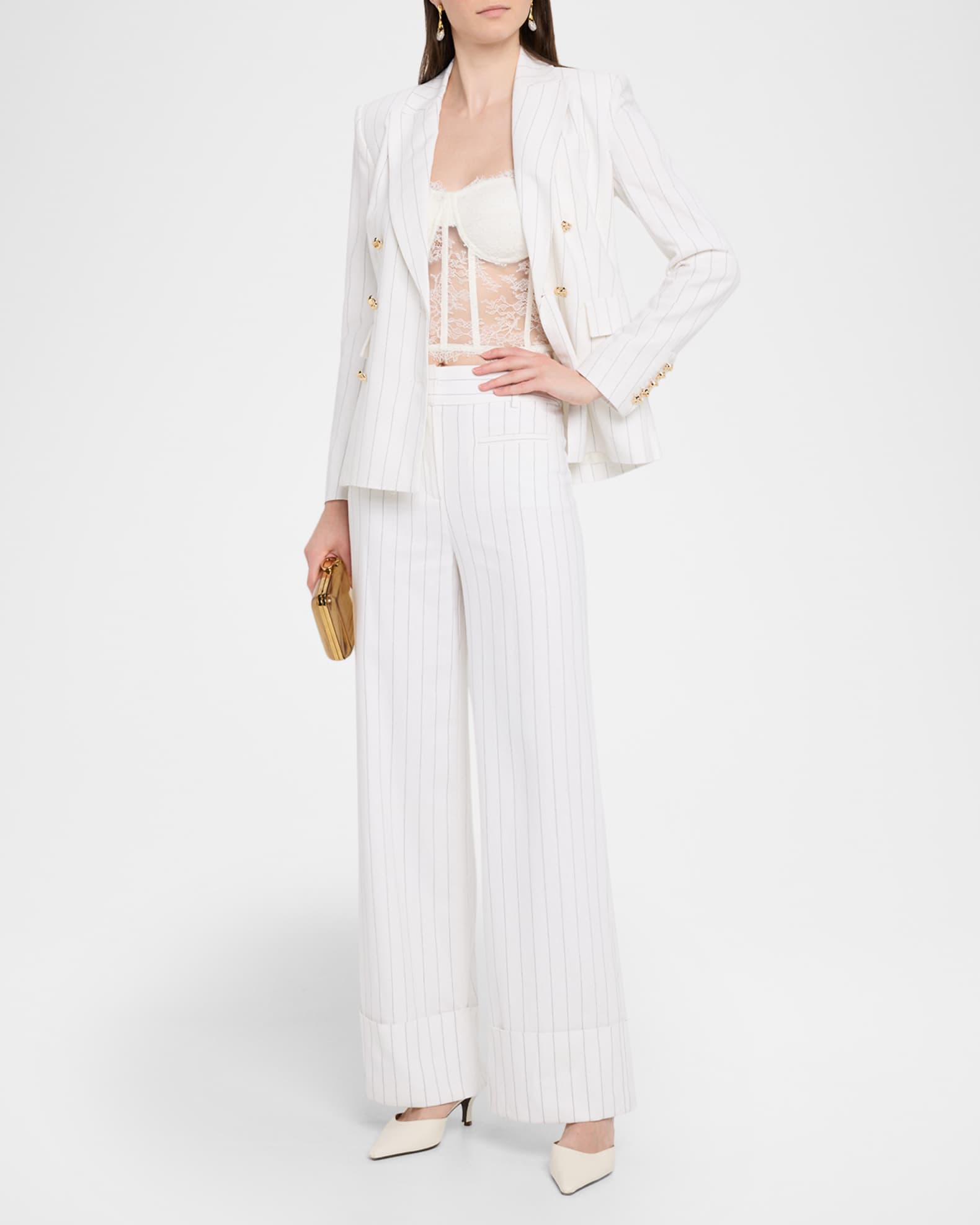 Arielle Pinstripe Double-Breasted Blazer 1