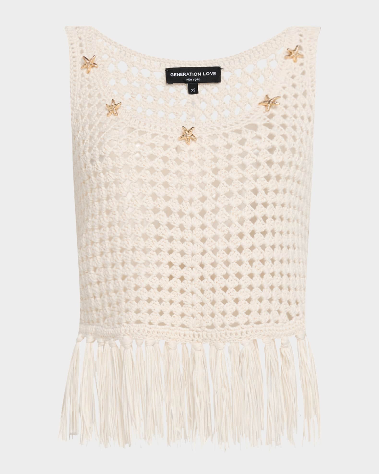 Generation Love Ginger Embellished Crochet Fringe Tank Top