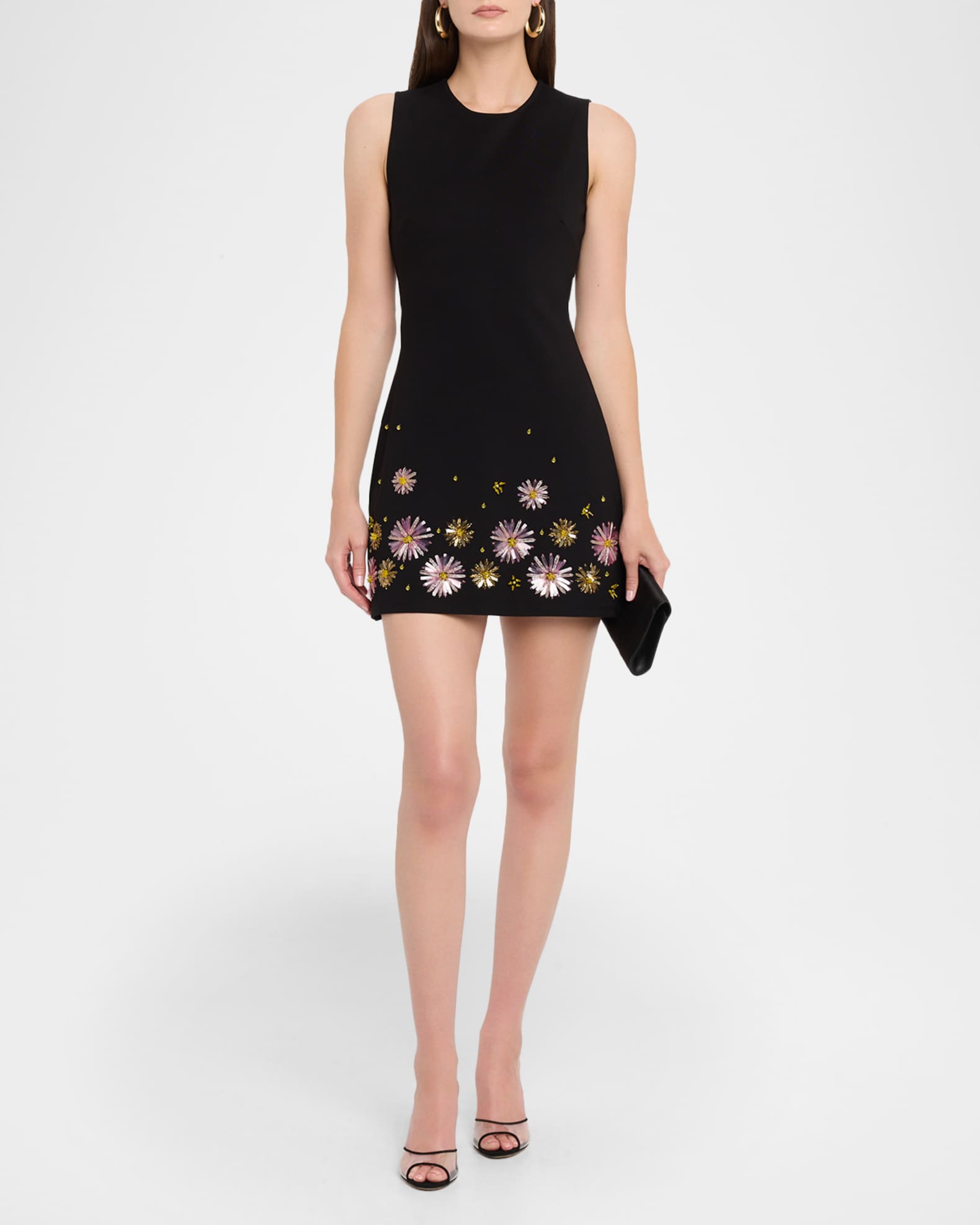 STAUD Mercer Glass Beaded Mini Dress | Neiman Marcus