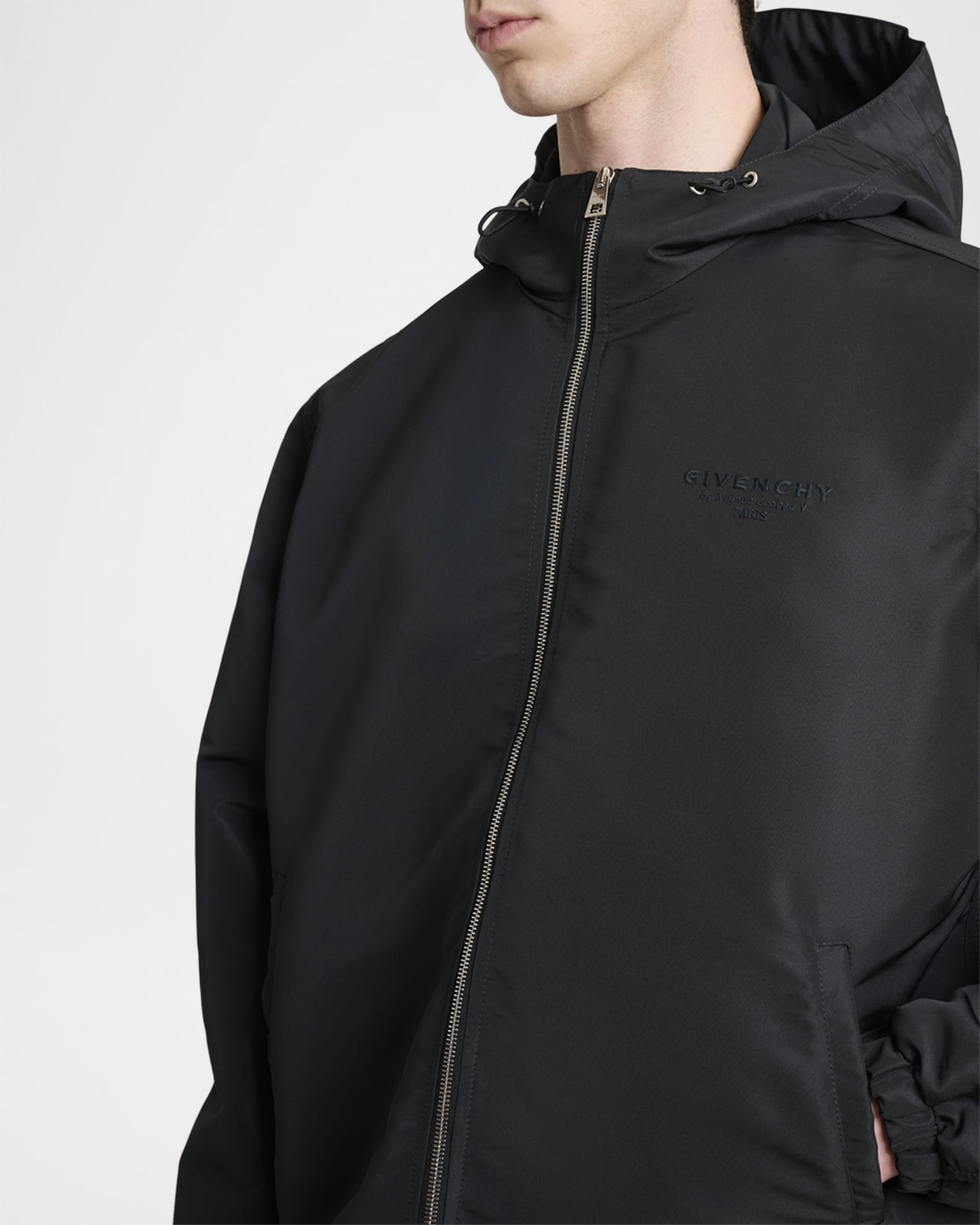 Givenchy Men's Hooded Windbreaker | Neiman Marcus