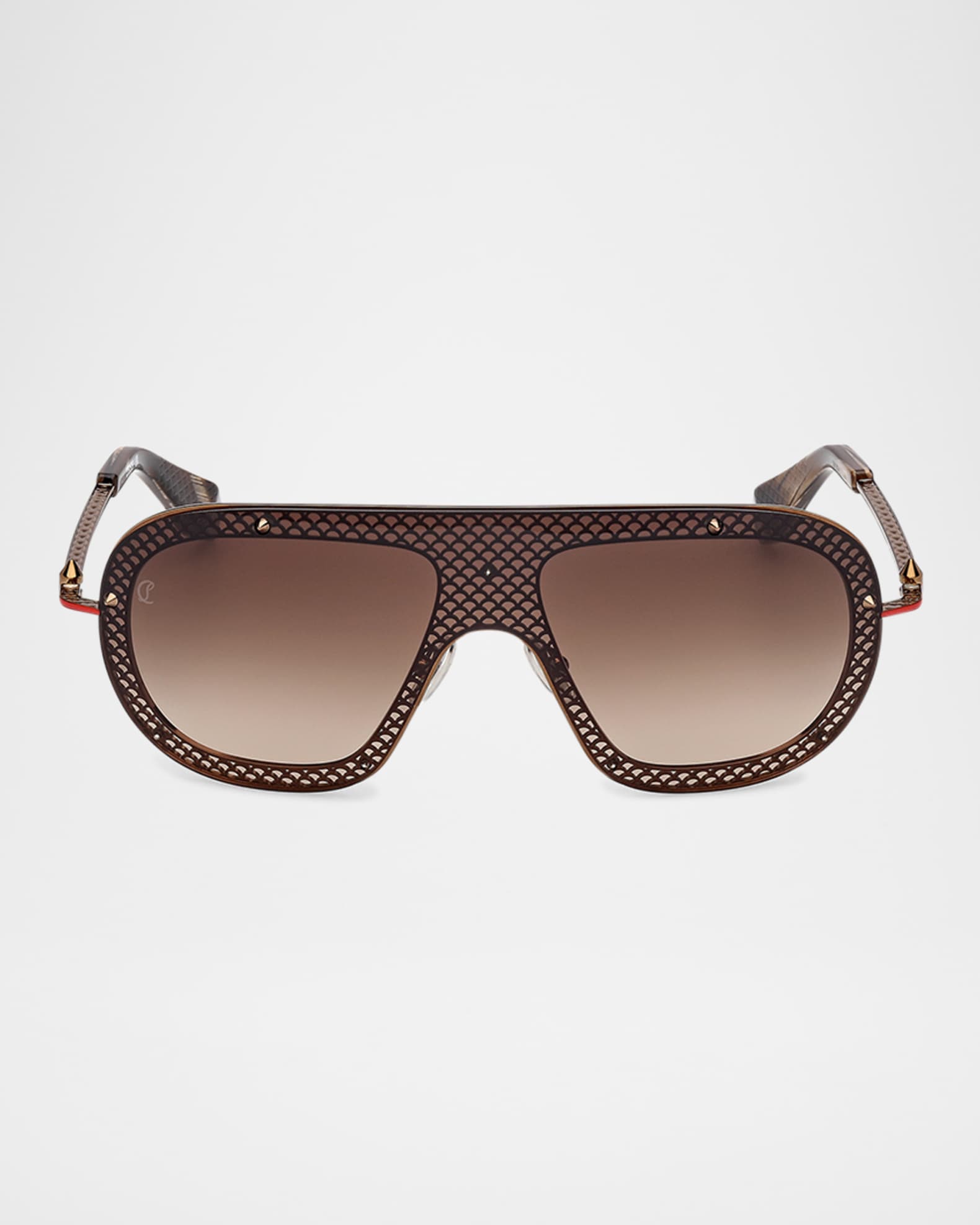 Studded Metal Shield Sunglasses 0