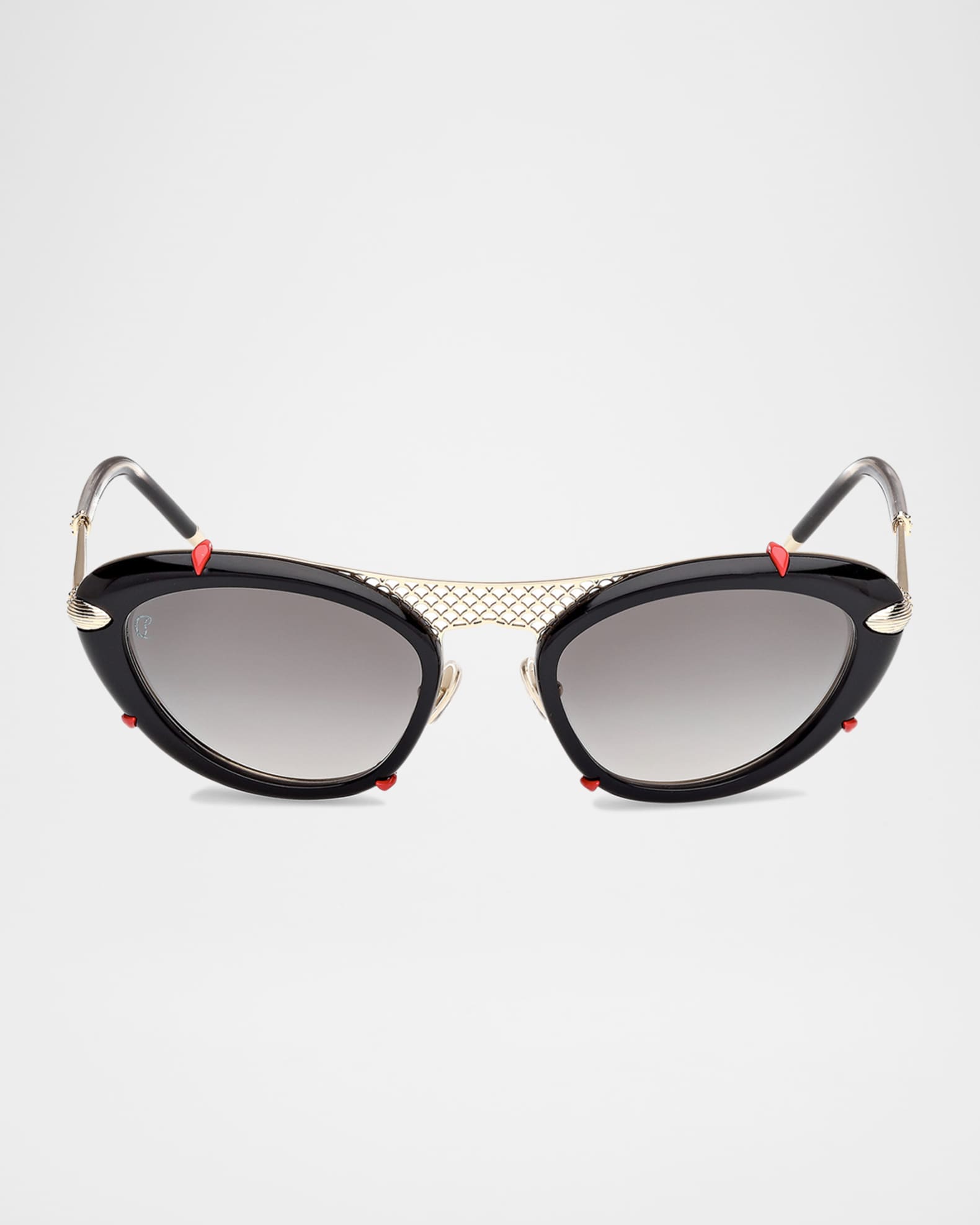 Miss Z Spiked Oval Acetate Sunglasses 0