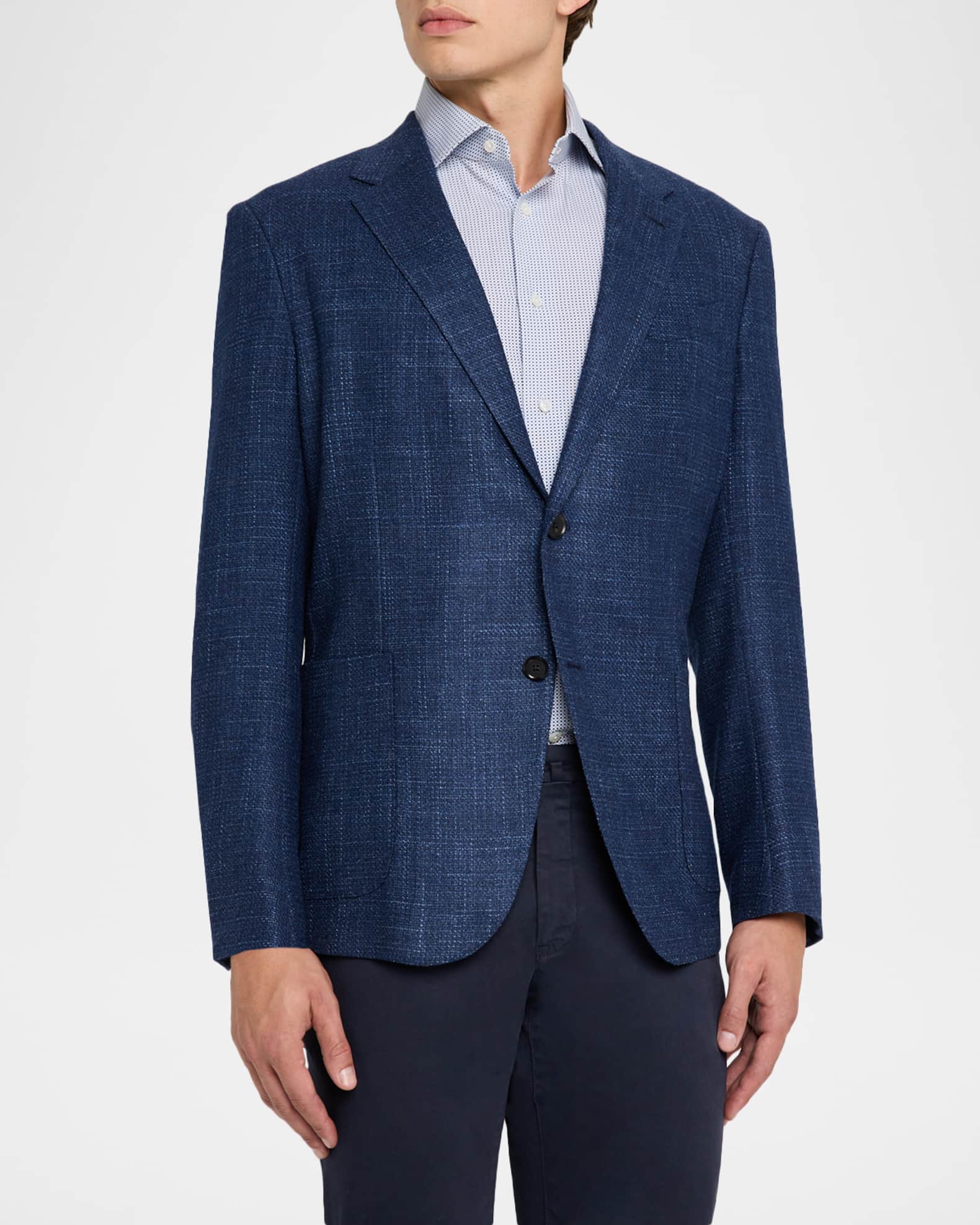 ZEGNA Men's Textured Winter Crossover Blazer | Neiman Marcus