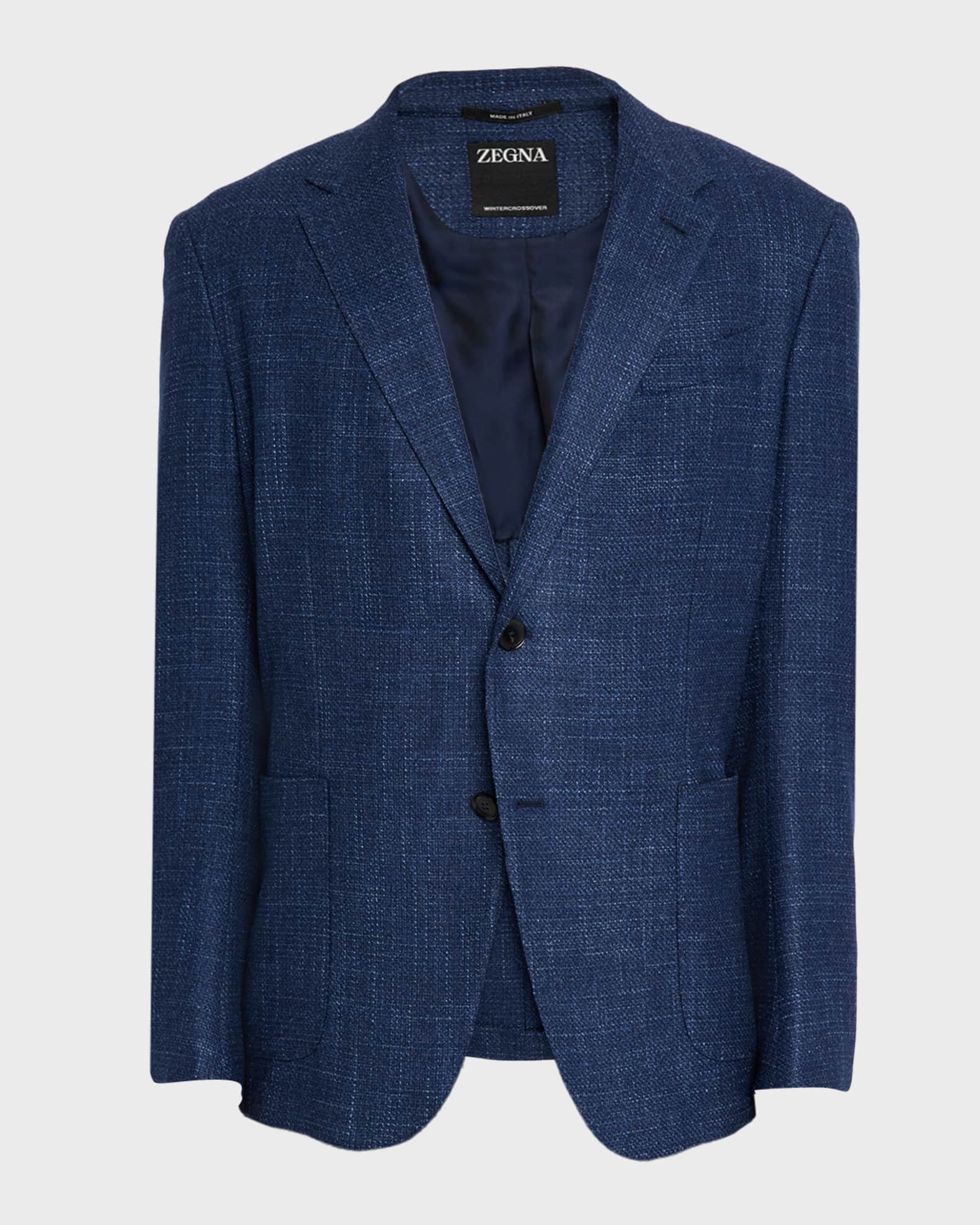 ZEGNA Men's Textured Winter Crossover Blazer | Neiman Marcus