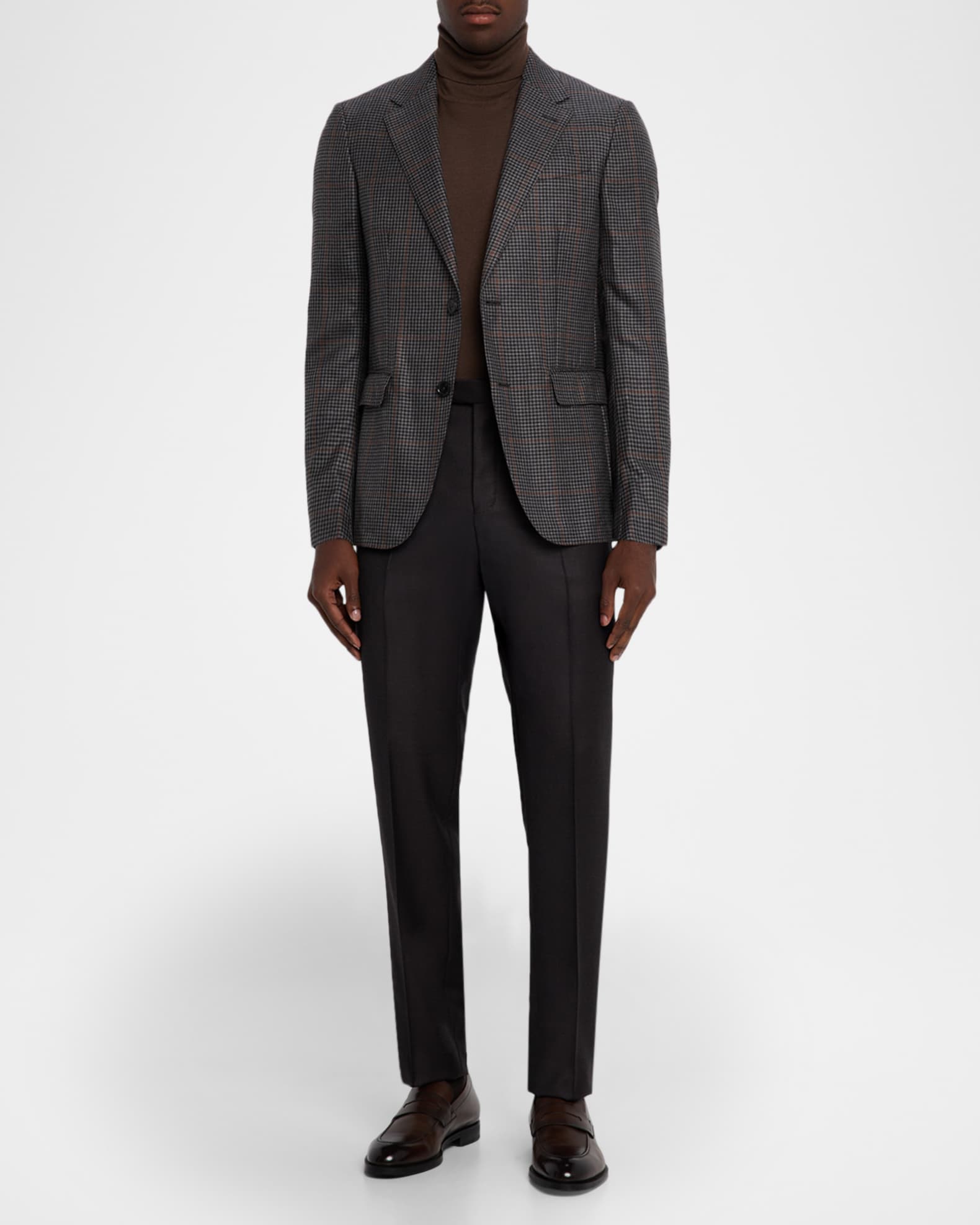 Men's Cashmere and Silk Houndstooth Check Sport Coat 1