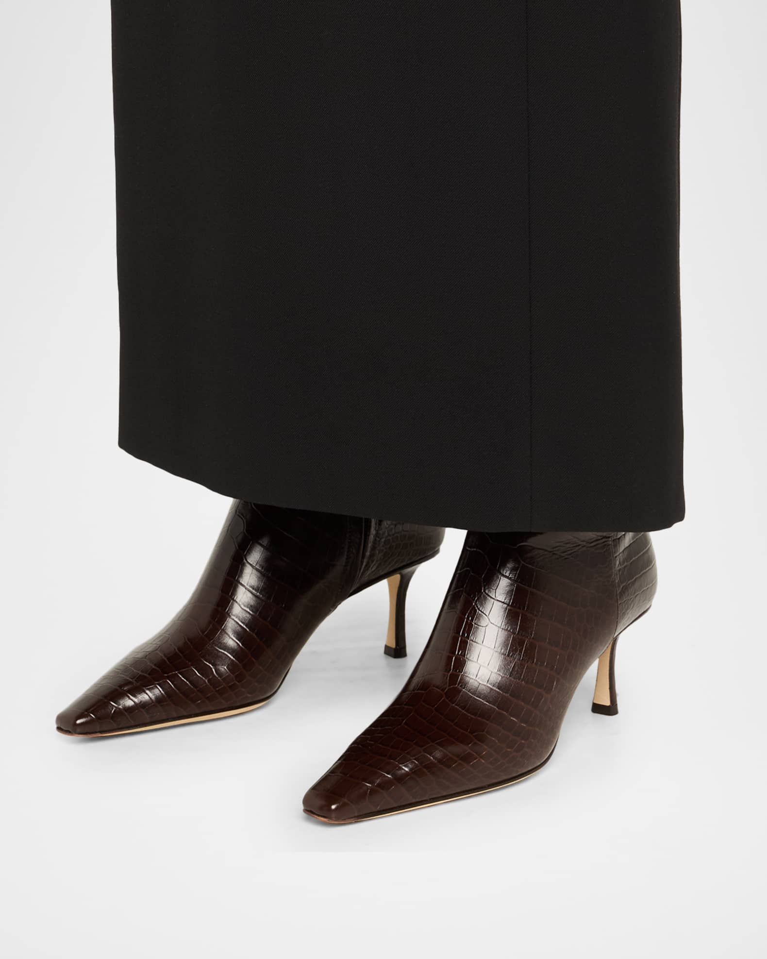 Jimmy Choo Camile Croc-Embossed Leather Ankle Boots | Neiman Marcus