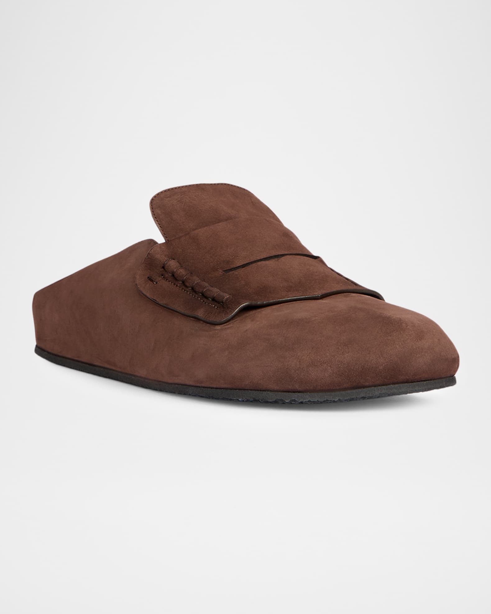 Jacquemus Men's Les Moccasin Suede Mules | Neiman Marcus