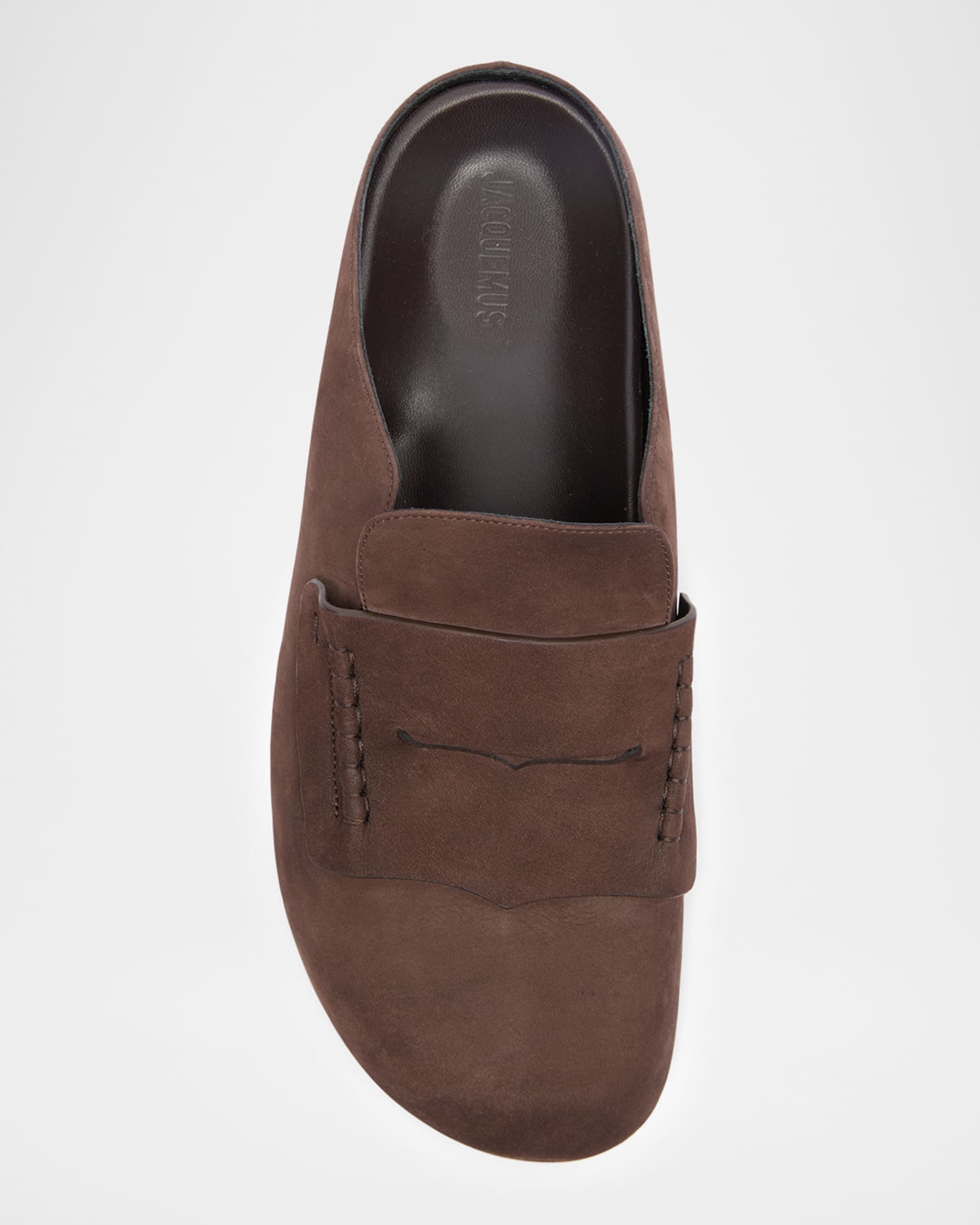 Jacquemus Men's Les Moccasin Suede Mules | Neiman Marcus