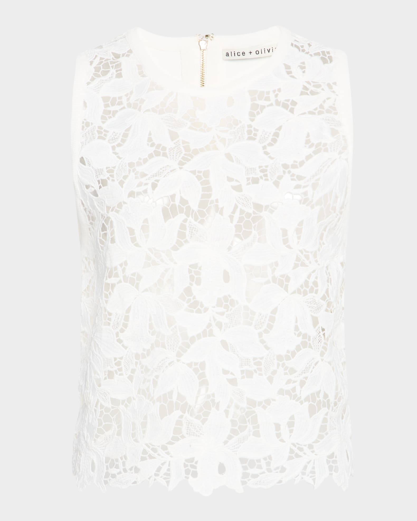 Danielle Lace-Front Sweater Tank