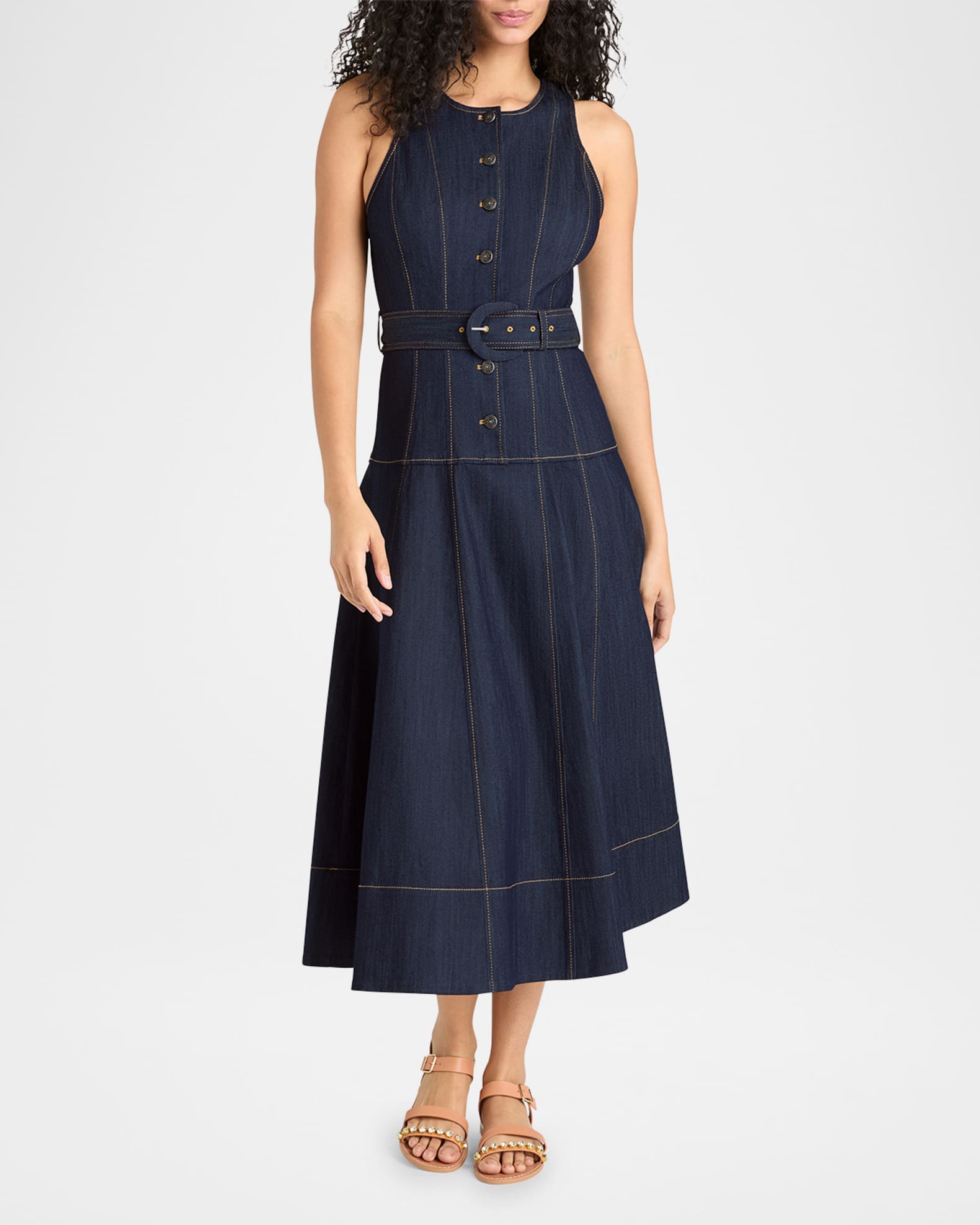 Margaret Sleeveless Denim Midi Dress 1