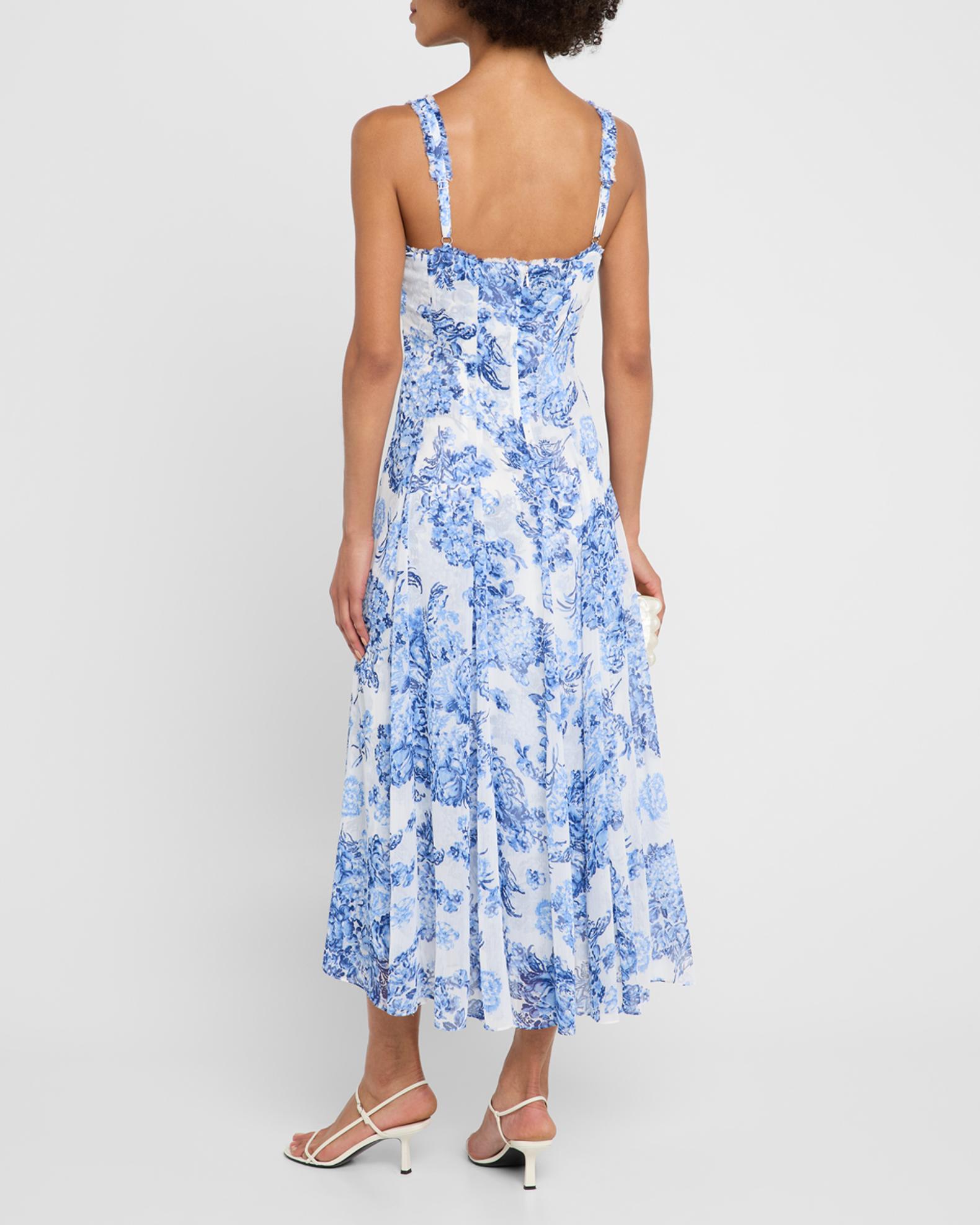 Cinq a Sept Marmo Sleeveless Costal Bouquet Dress | Neiman Marcus
