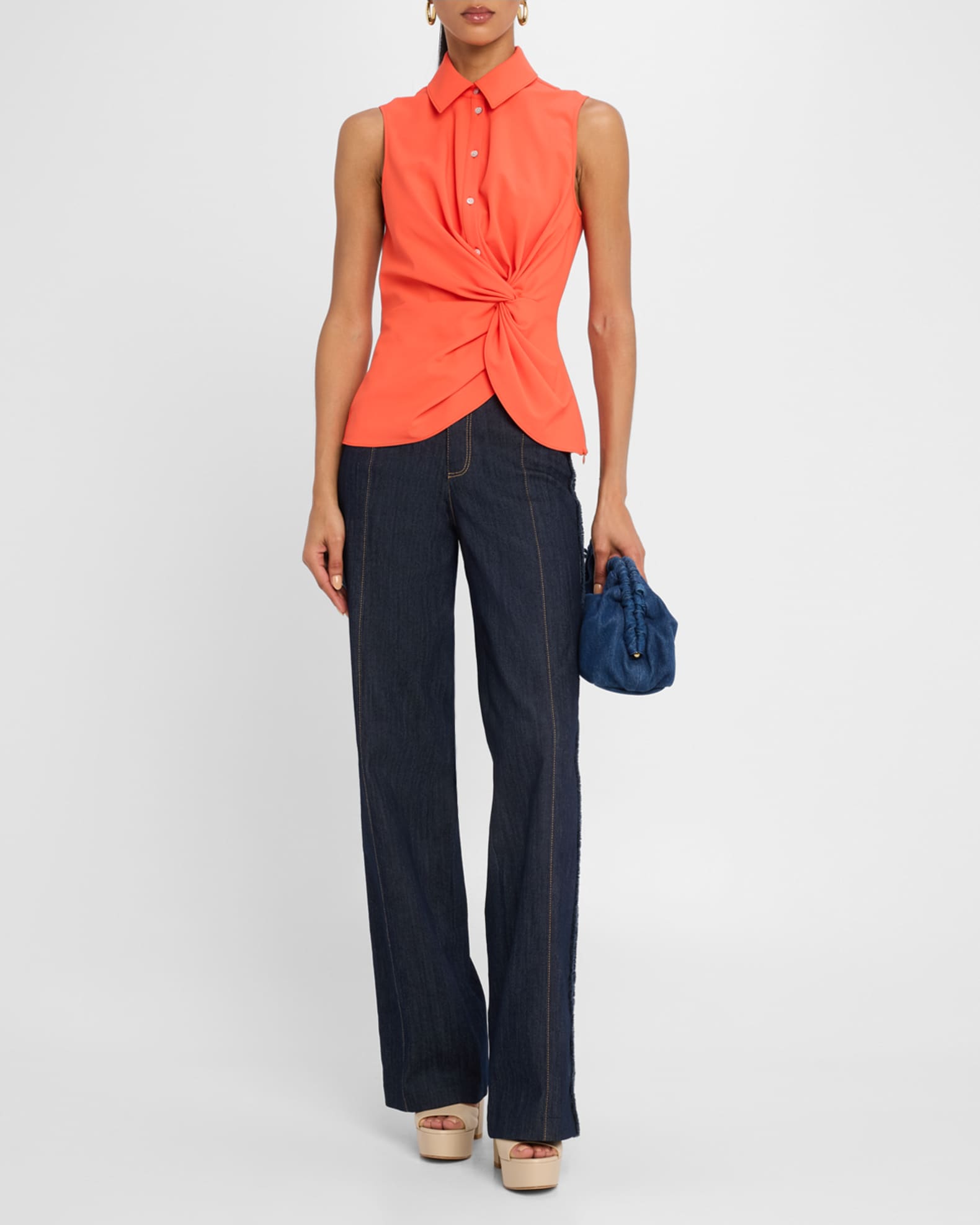 Dani Button-Front Twist Top 1