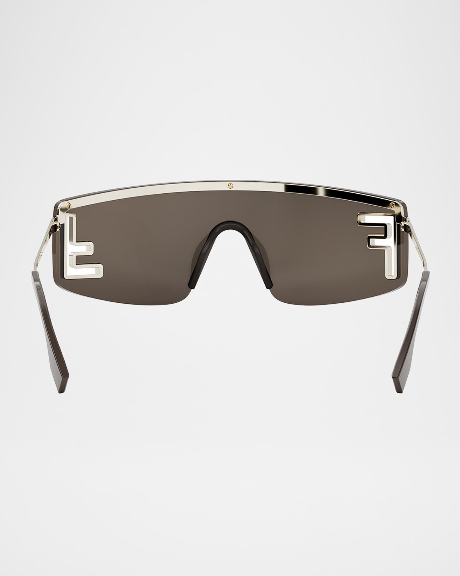 Fendi Brown Sporty Sunglasses with Rectangular Lenses FENDI EYEWEAR Selleria rectangle-frame acetate sunglasses  main image 4