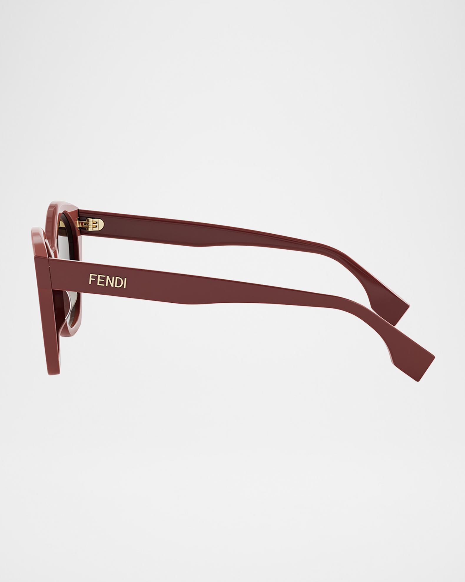 FENDI Red Acetate Butterfly Frame Sunglasses NEW RETAIL $550 Fendi 54mm O main image 2
