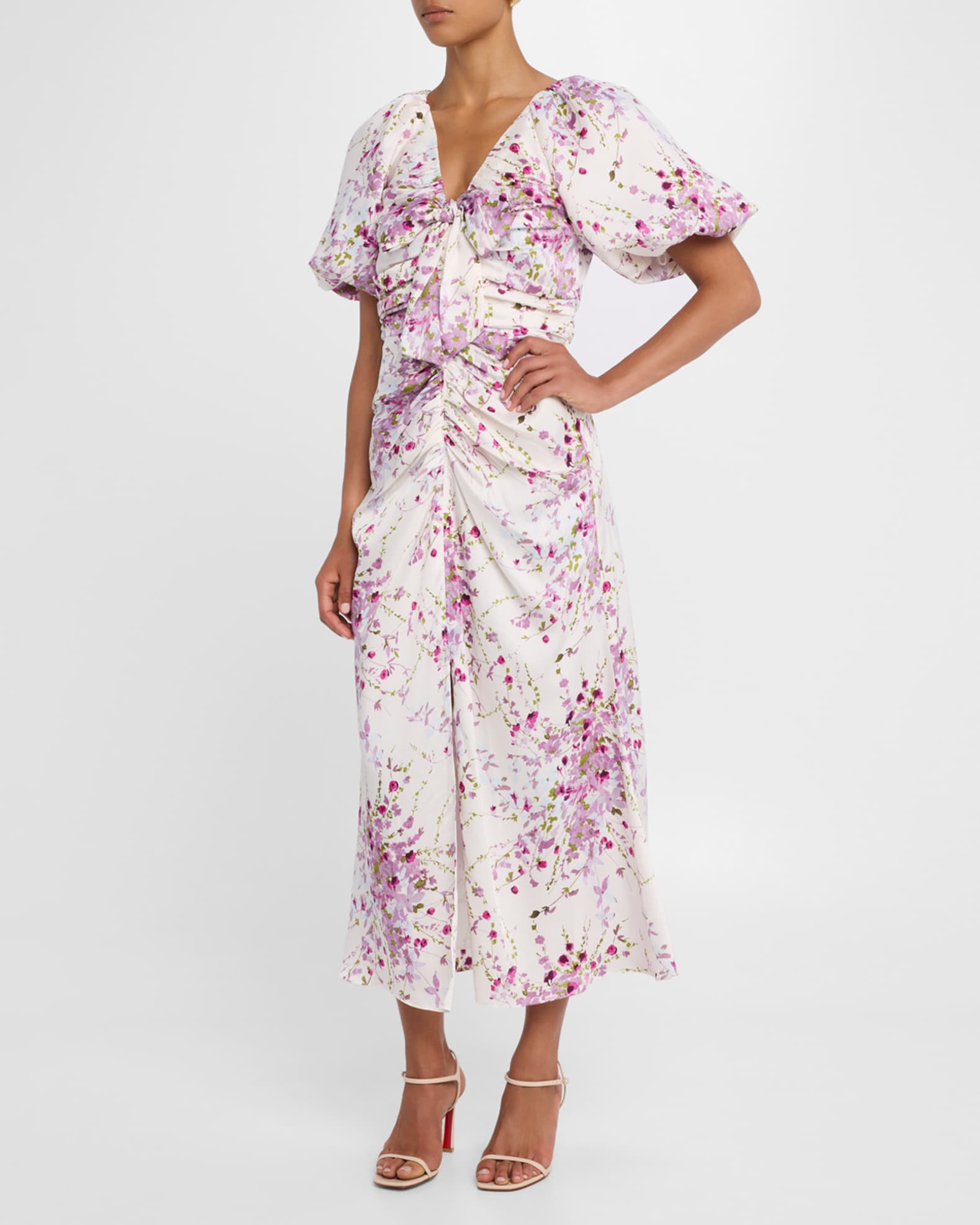 Brenton Puff-Sleeve Midsummer Bloom Dress 1