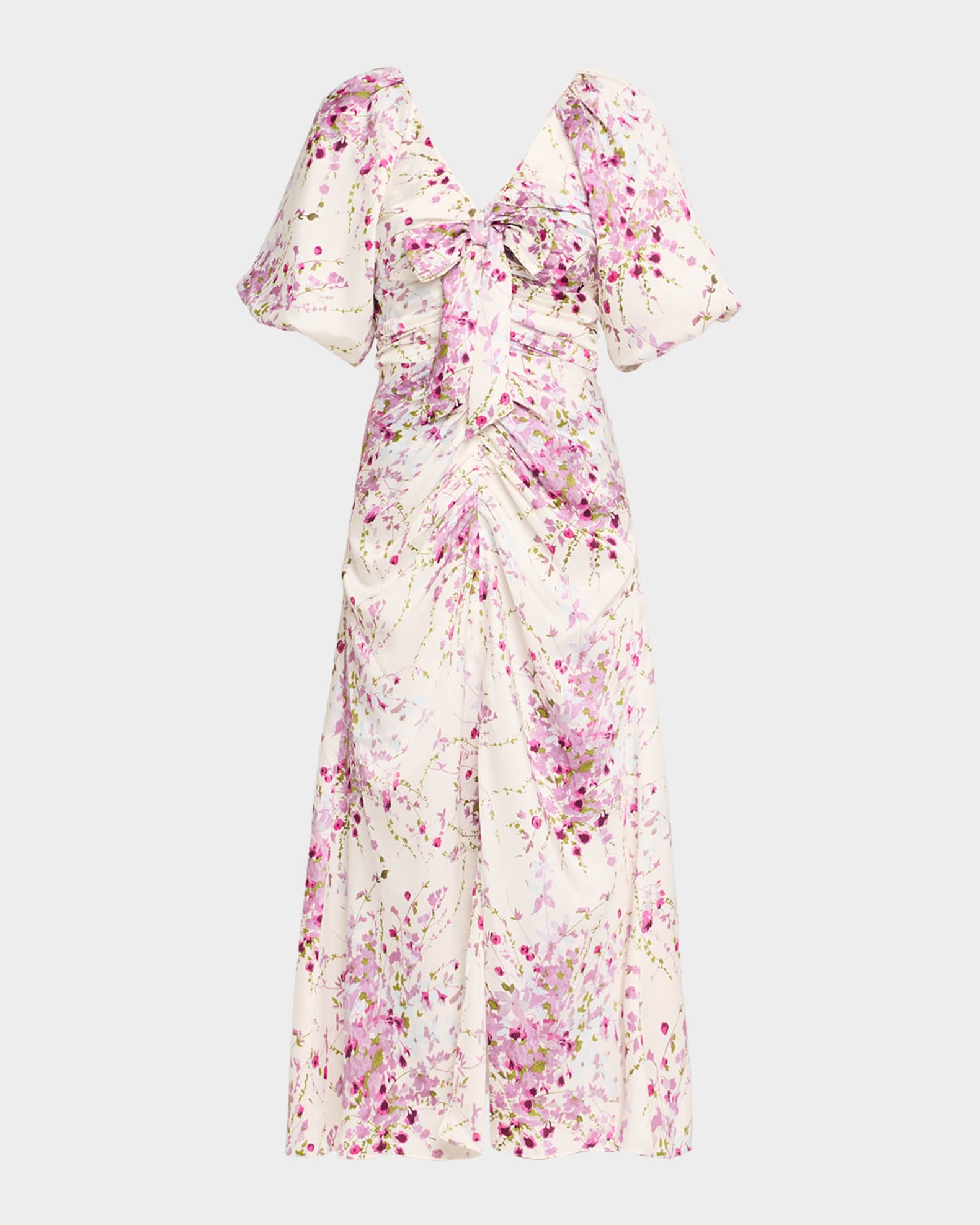 Brenton Puff-Sleeve Midsummer Bloom Dress 0