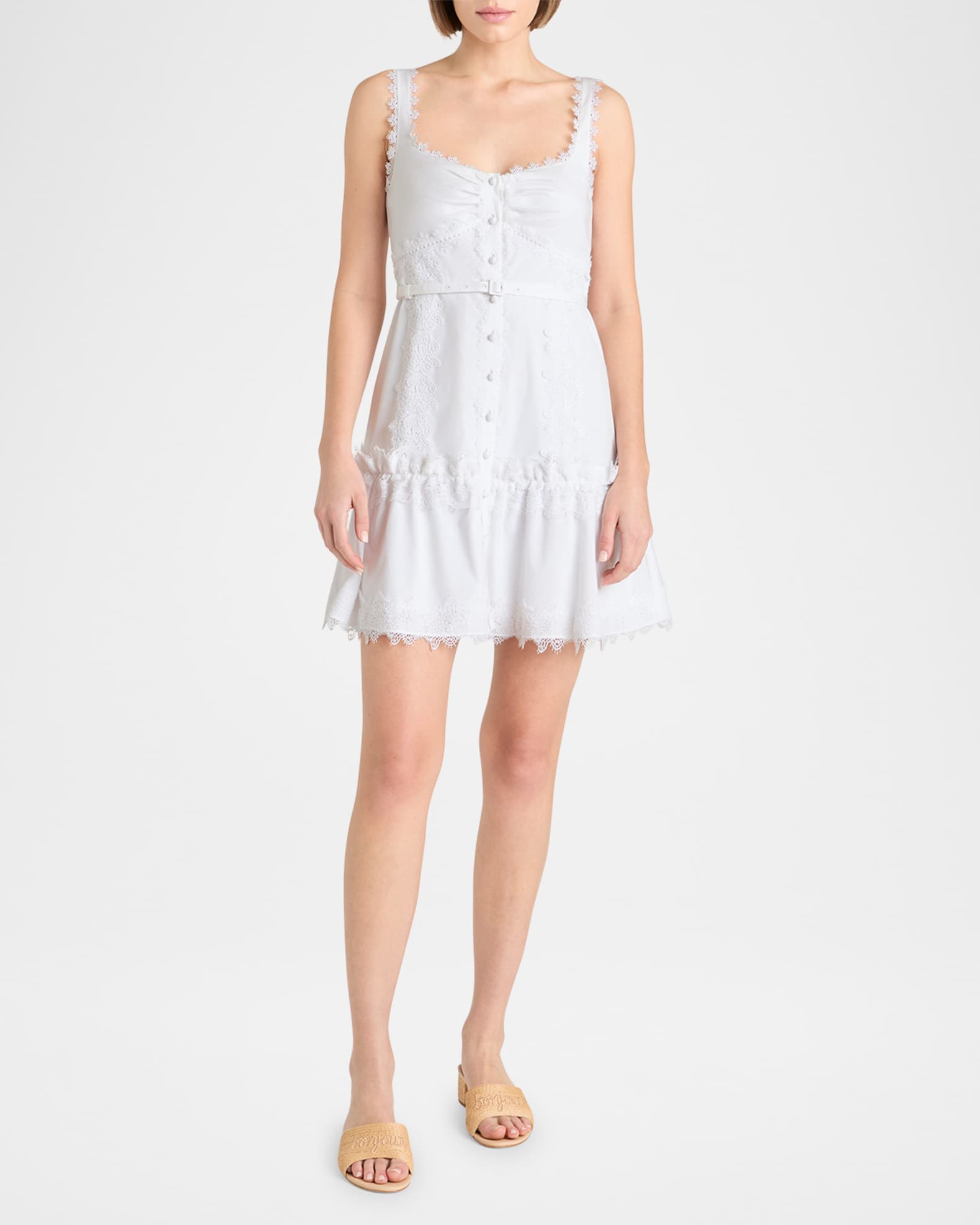 Aziza Embellished Button-Front Mini Dress 1