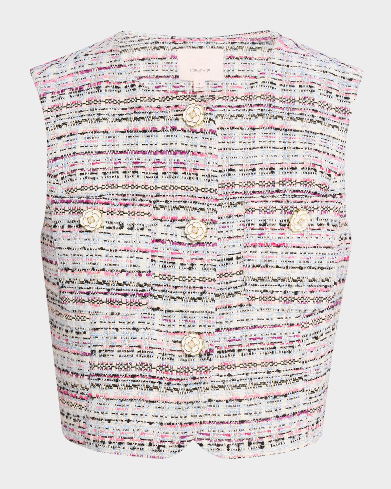 Auden Cropped Tweed Vest 0