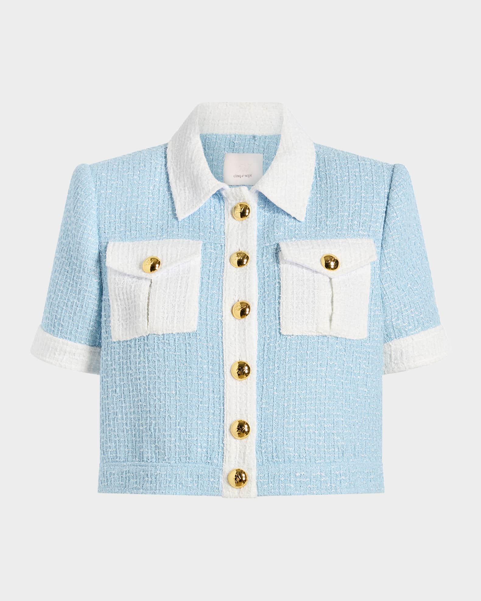 Nissy Short-Sleeve Tweed Jacket 0