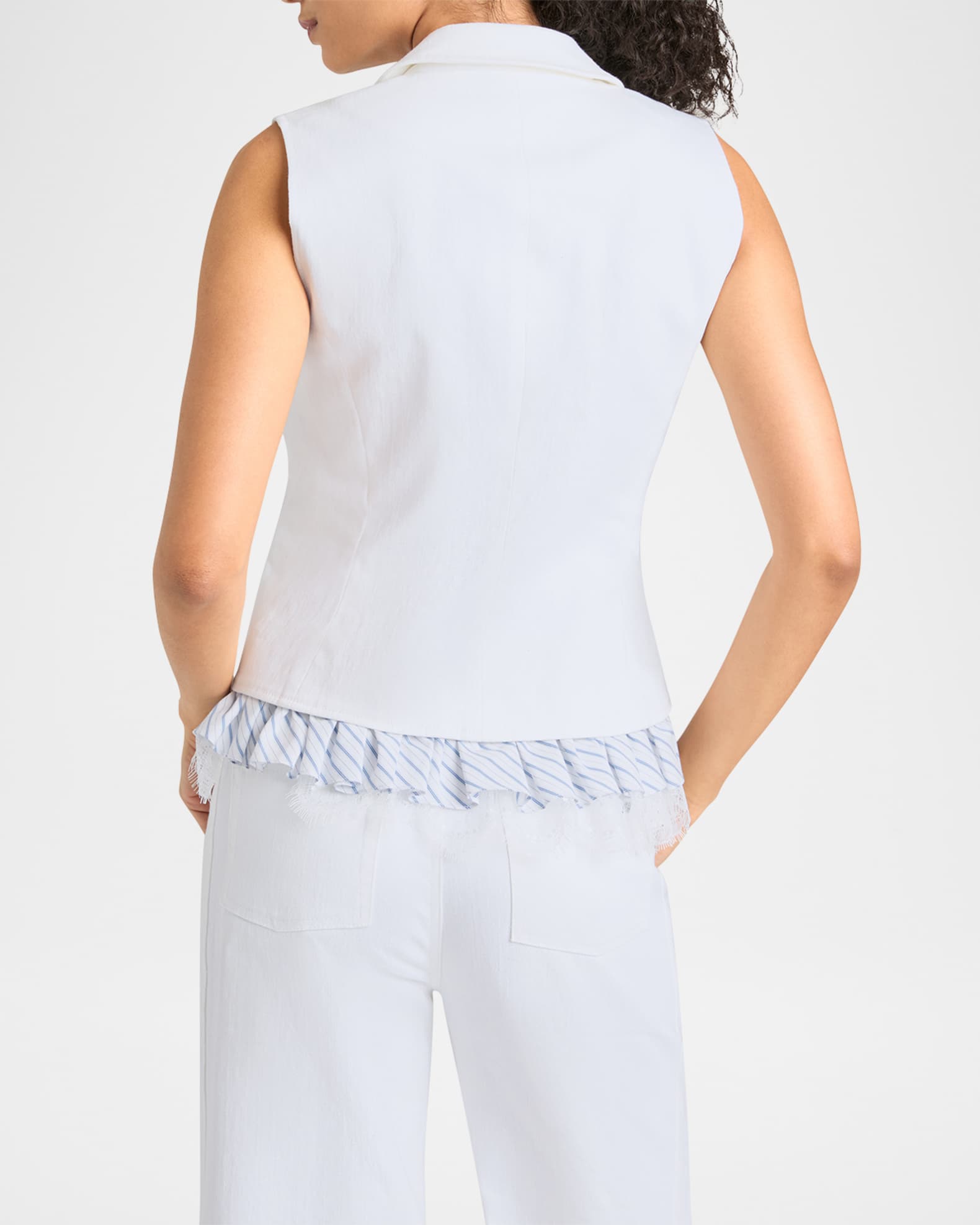 Roxie Le Petit Ruffle Denim Vest 1