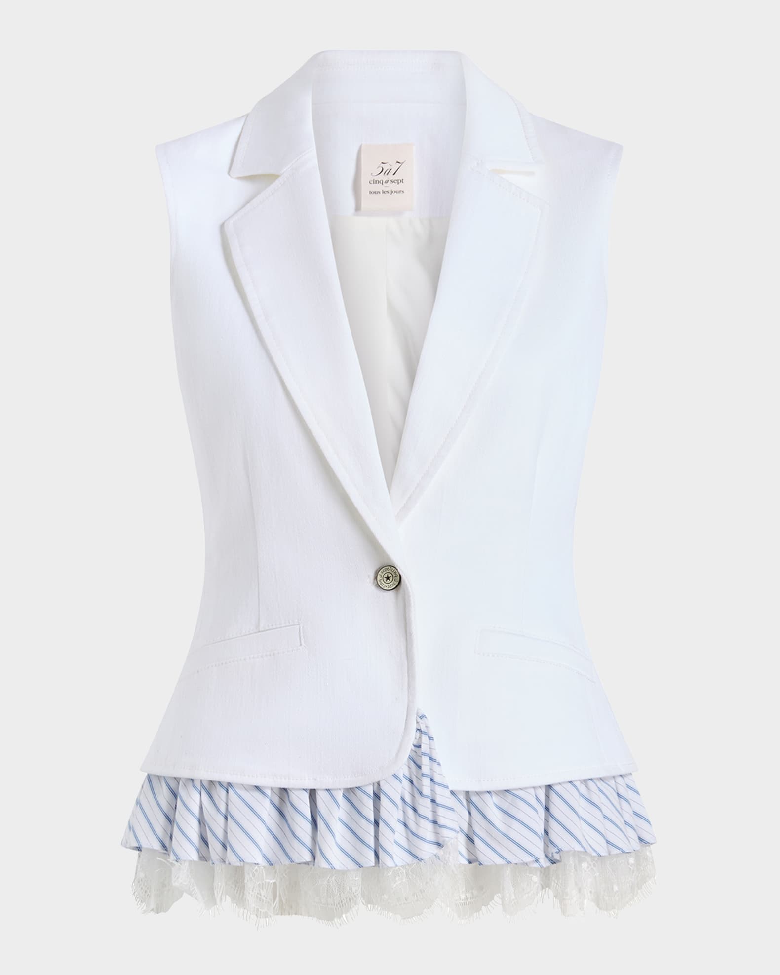 Roxie Le Petit Ruffle Denim Vest 0
