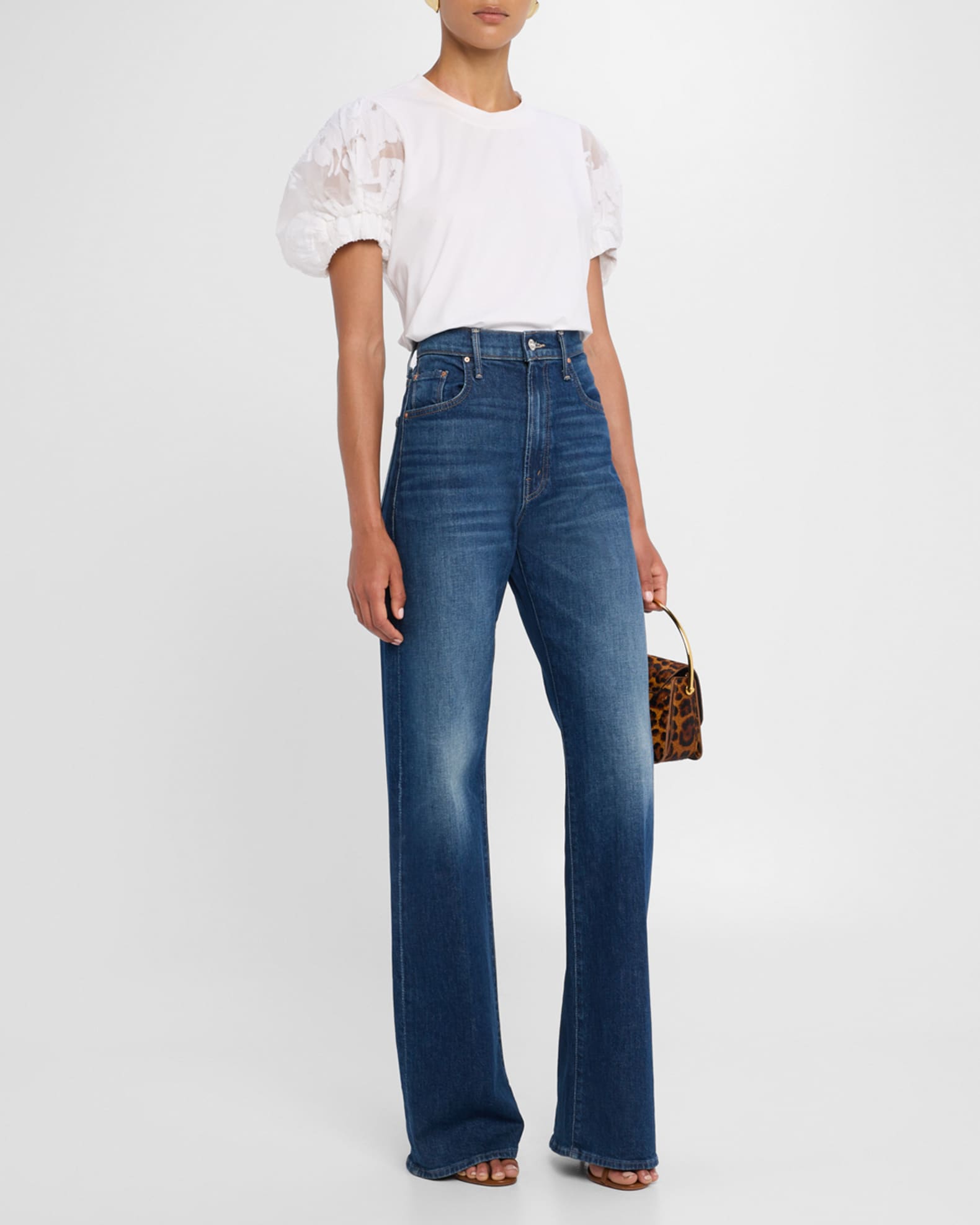 Yashi Floral Organza Puff-Sleeve Top  1