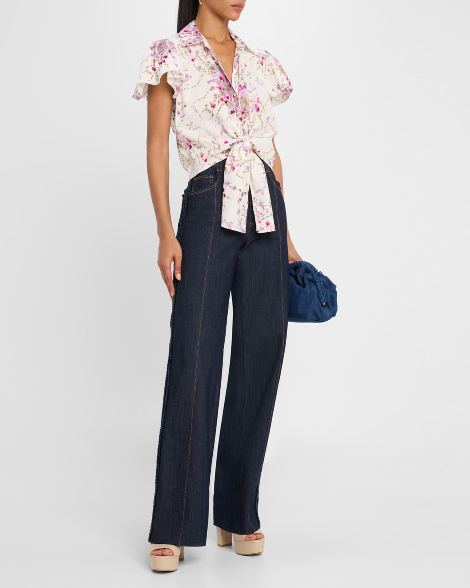 Marianna Tie-Front Midsummer Bloom Blouse 1