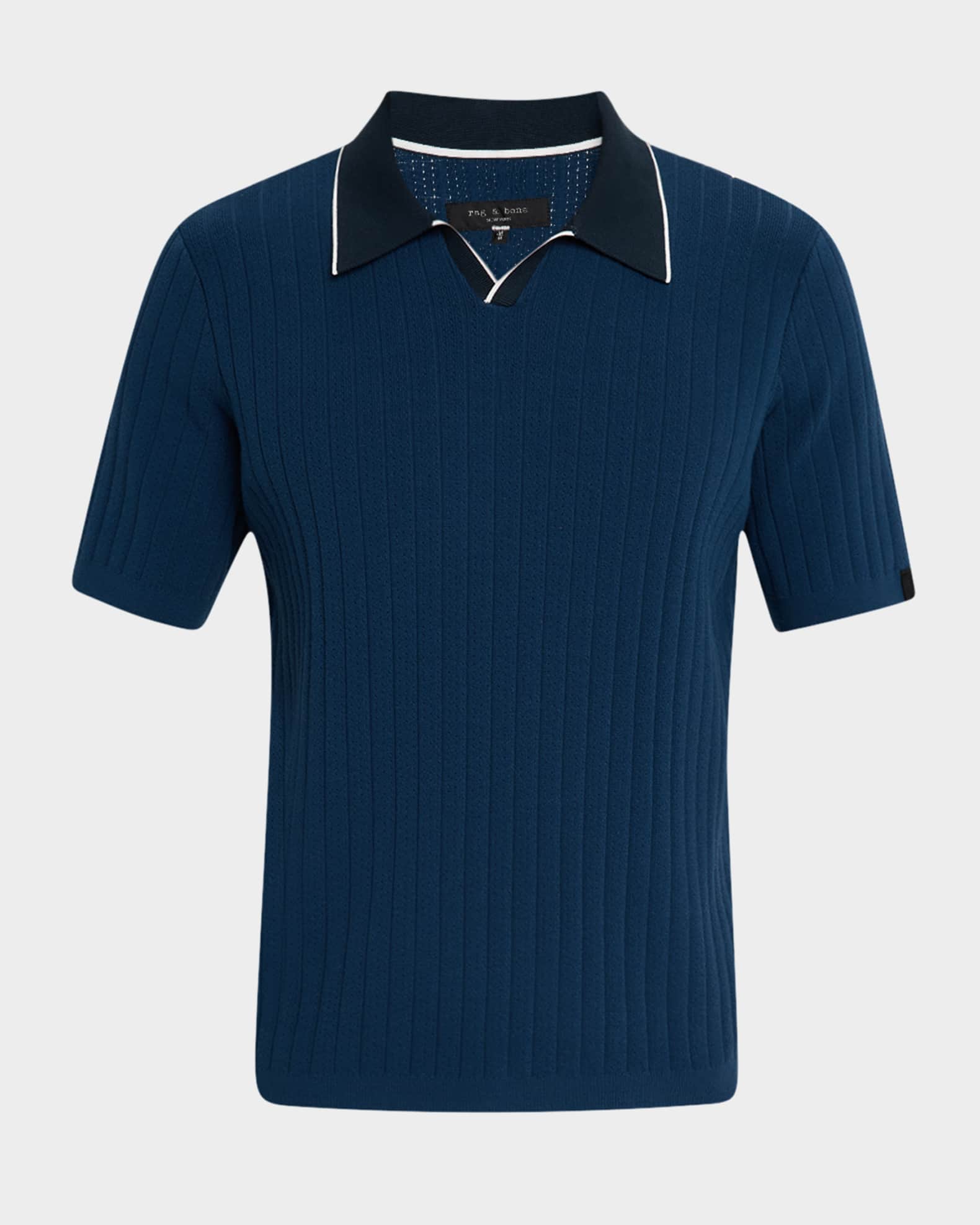 Men's Sanford Ribbed Johnny Collar Polo Sweater 0