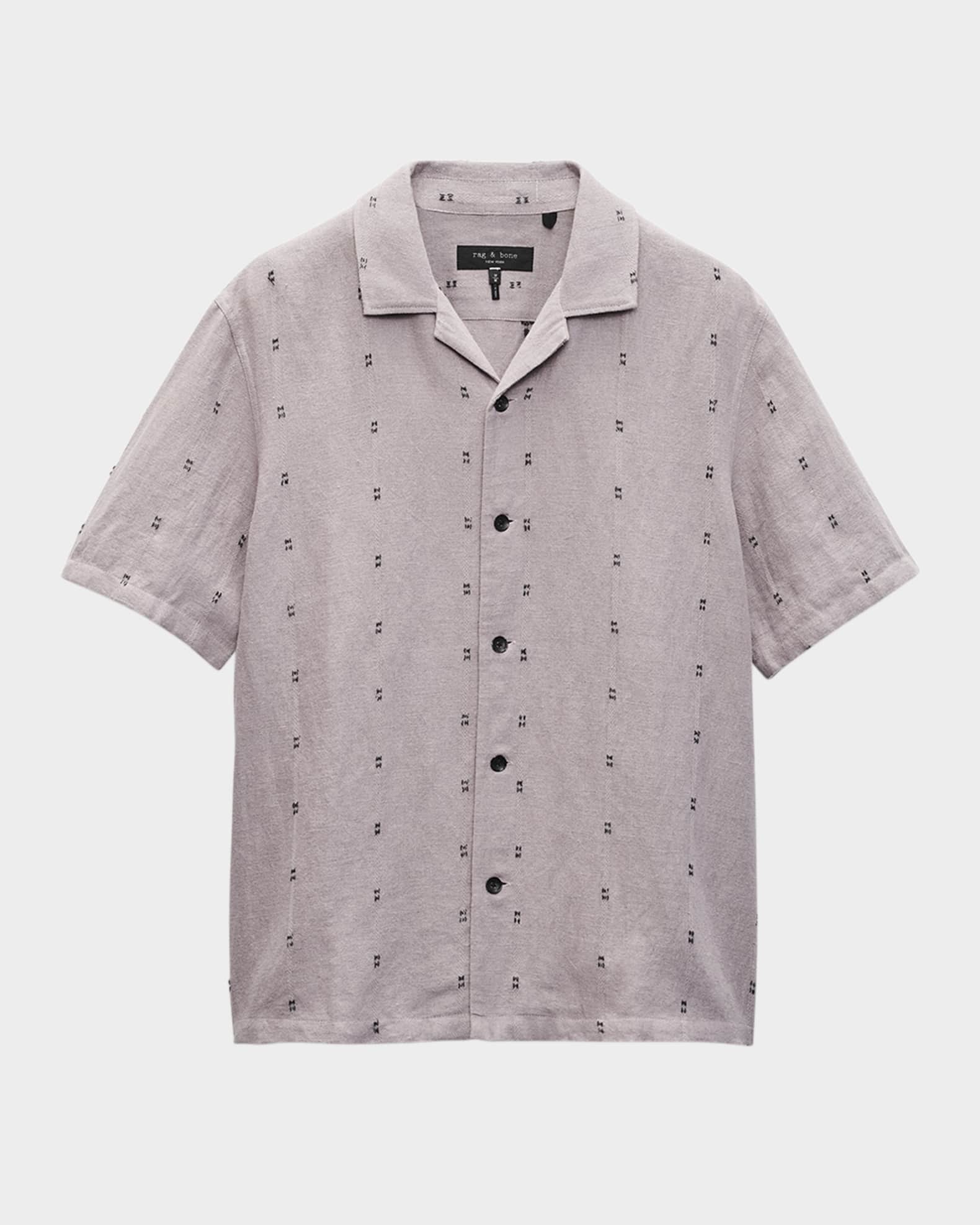 Men's Avery Embroidered Linen Camp Shirt 0