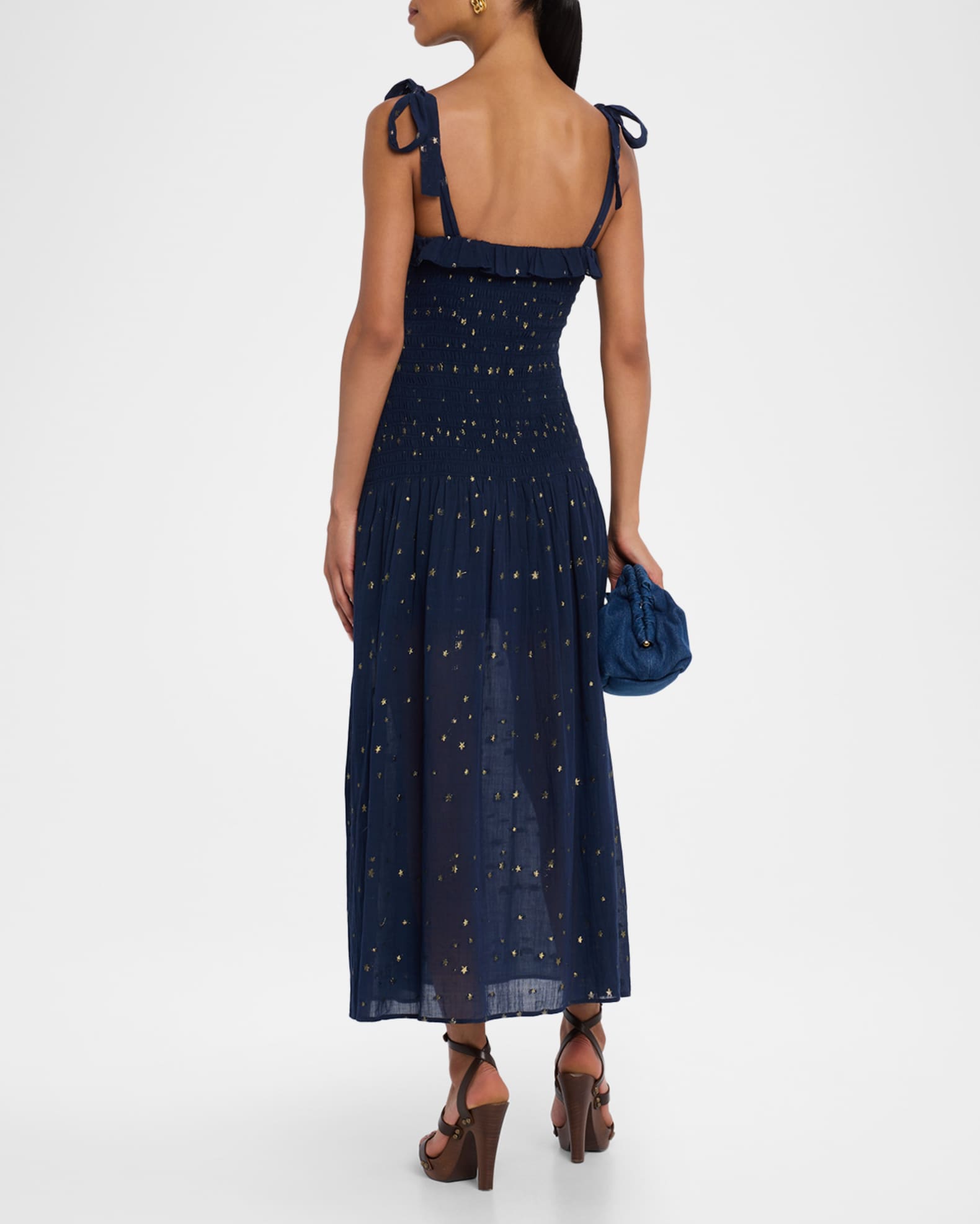 floral print a line midi dress Bardot Floral Print A-Line Scuba Foam Midi Dress - Blush