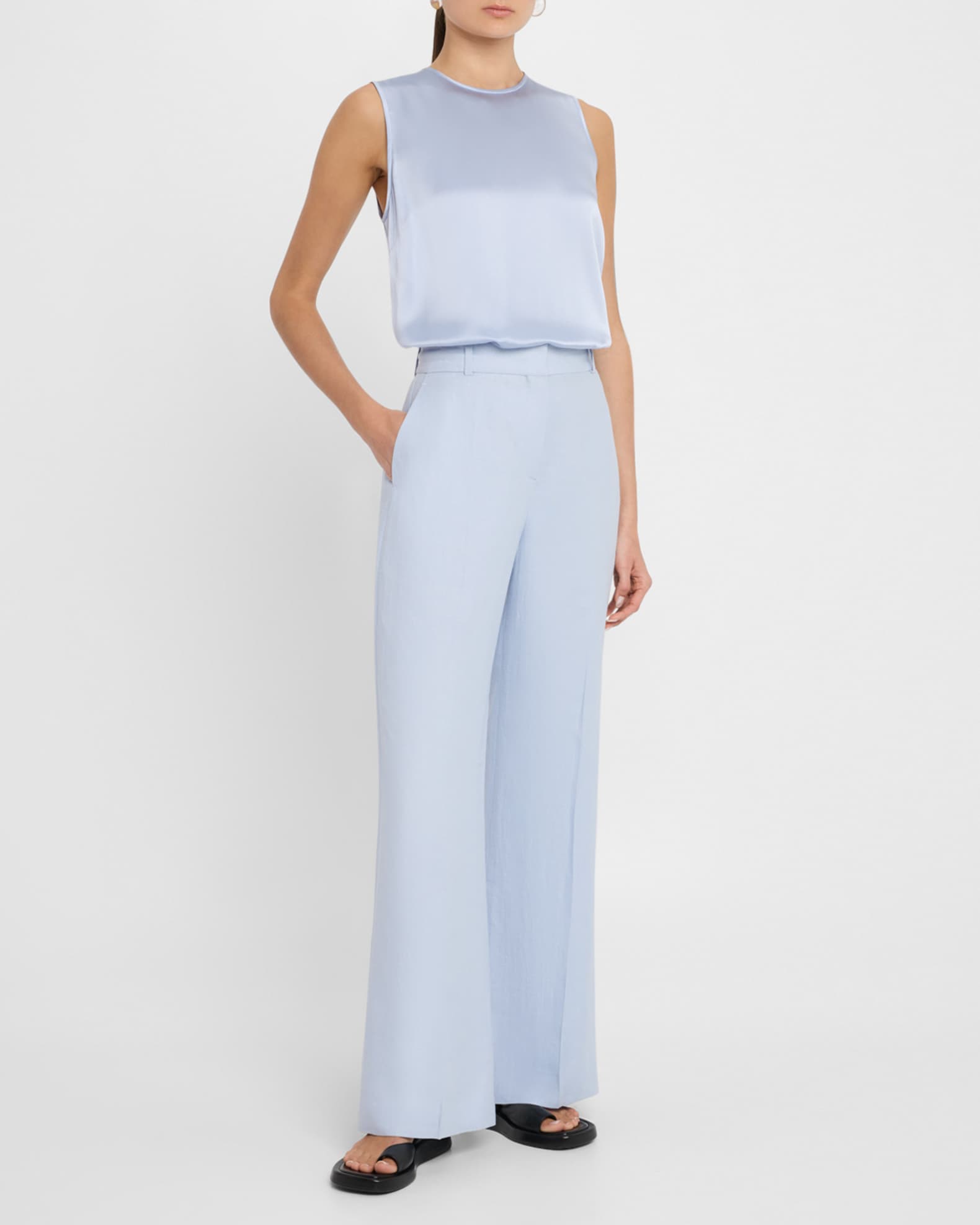 Soho Straight-Leg Linen Twill Trousers 1