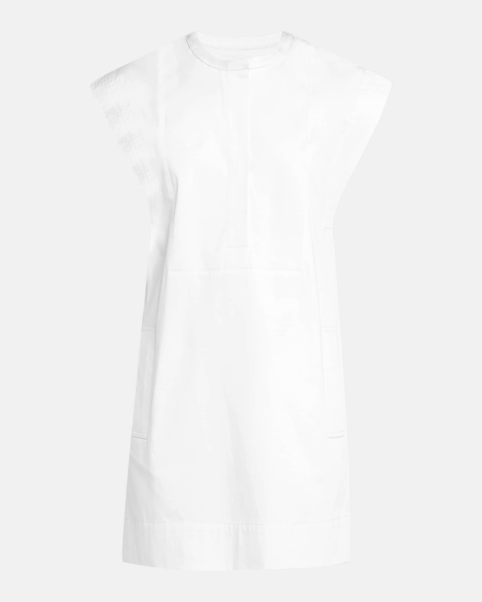 Structured Cap-Sleeve Cotton Sateen Mini Dress 0