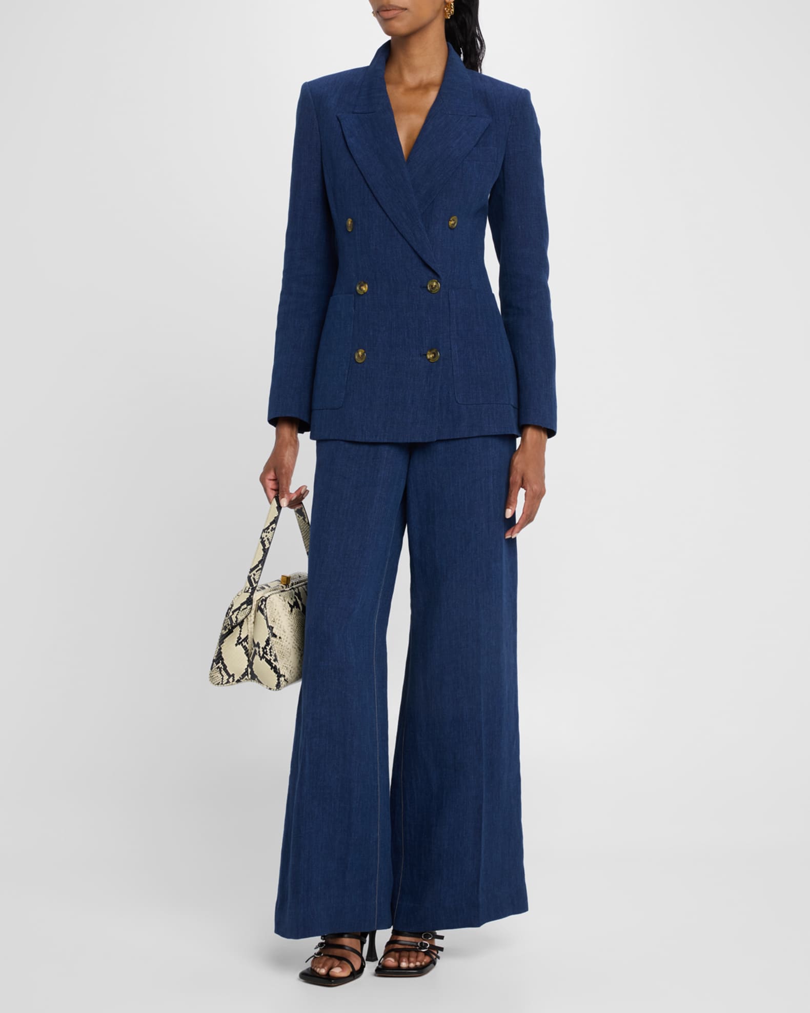 Chelsea Double-Breasted Linen Blazer 1