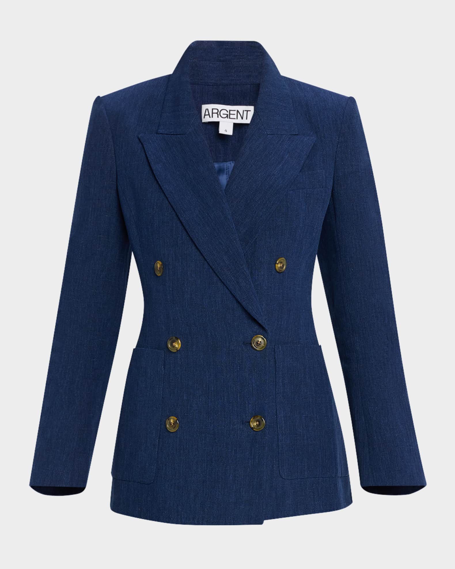 Chelsea Double-Breasted Linen Blazer 0