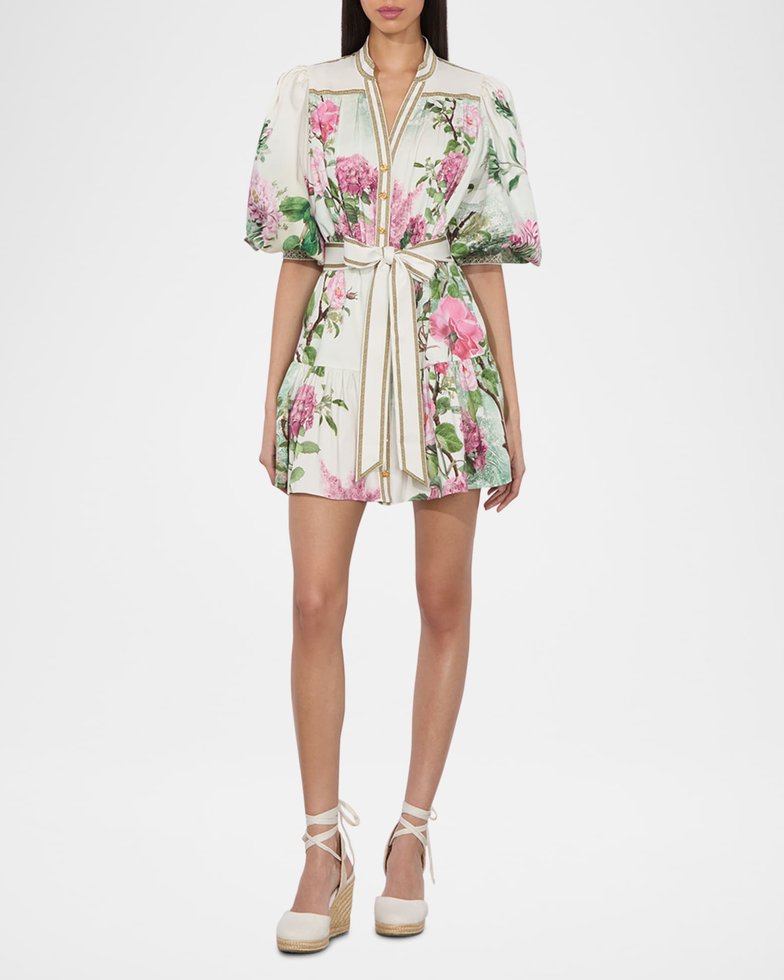 Cora Voluminous Tiered Mini Shirtdress 1