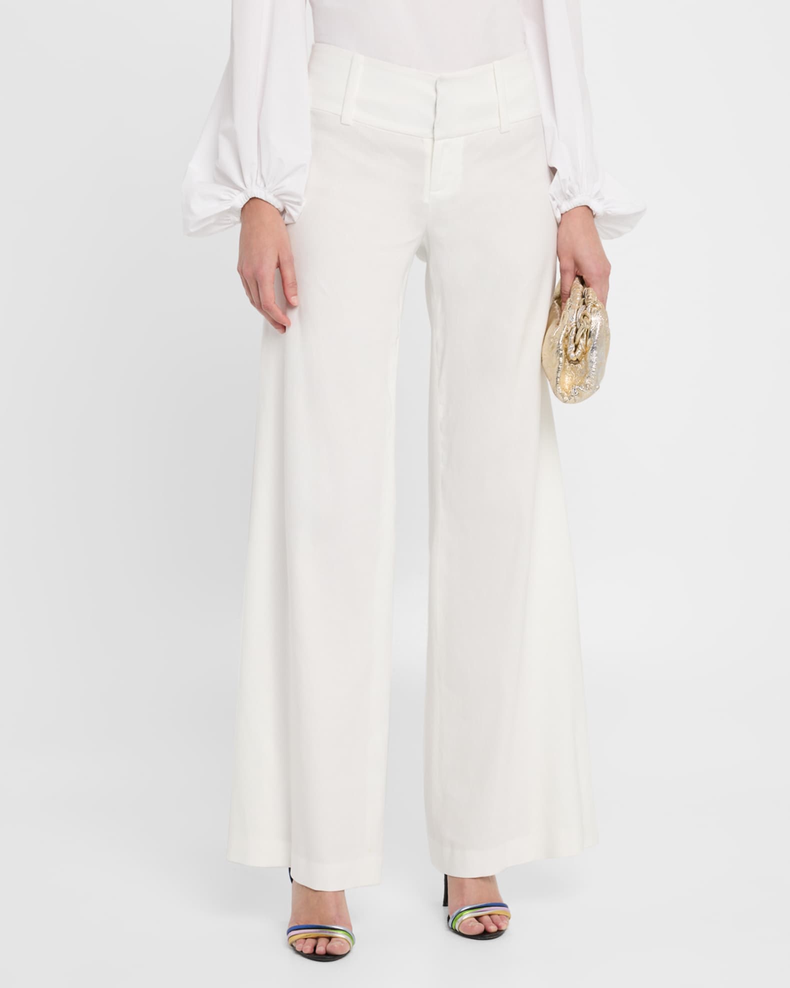 【Alice+Olivia】エリック リネン パンツ Alice + Olivia Eric Linen-Blend Pleated Pants | Saks Fifth