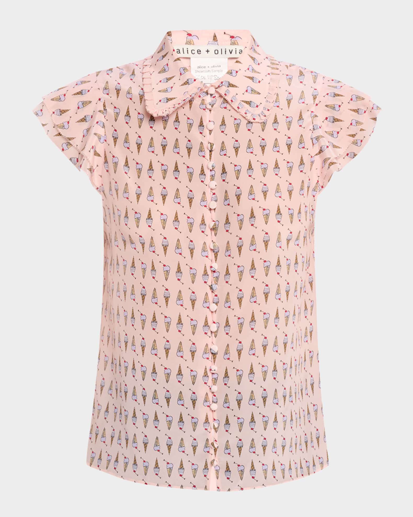 Martel Flutter-Sleeve Blouse 0