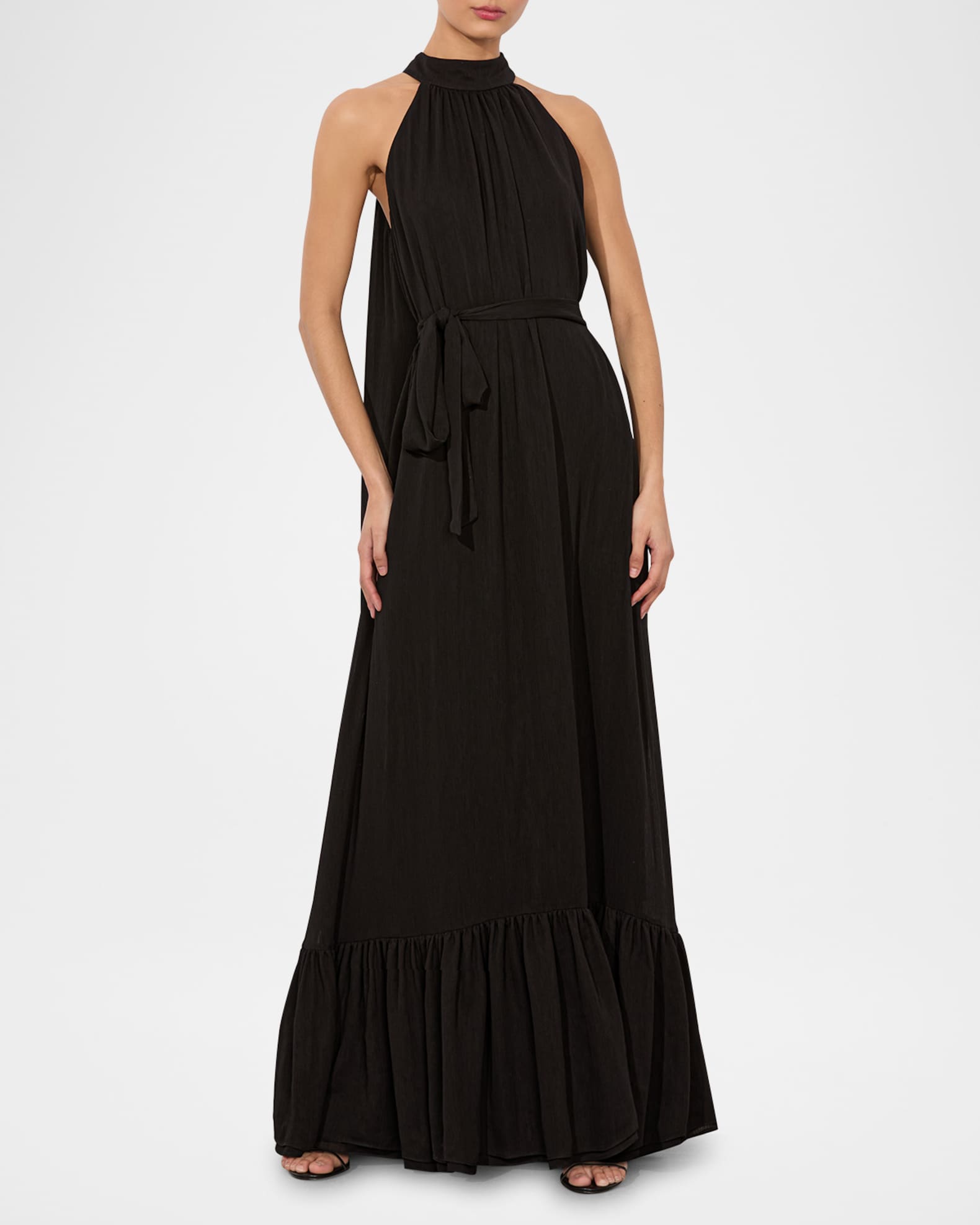 Alice + Olivia Jovie Gathered Ruffle Maxi Dress | Neiman Marcus