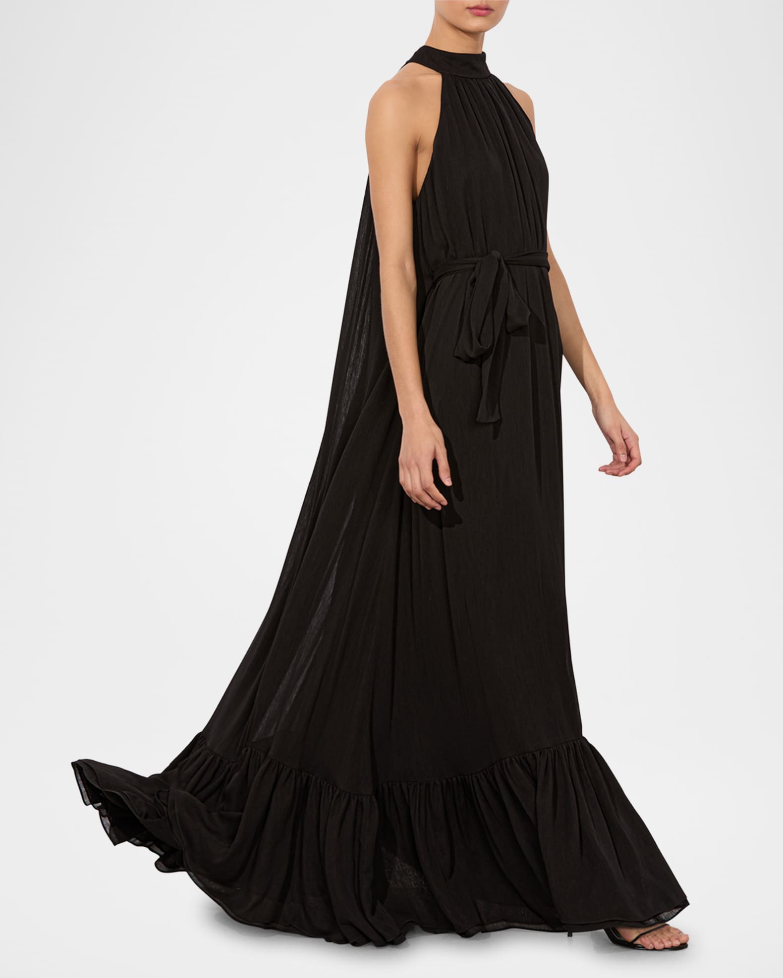 Jovie Gathered Ruffle Maxi Dress