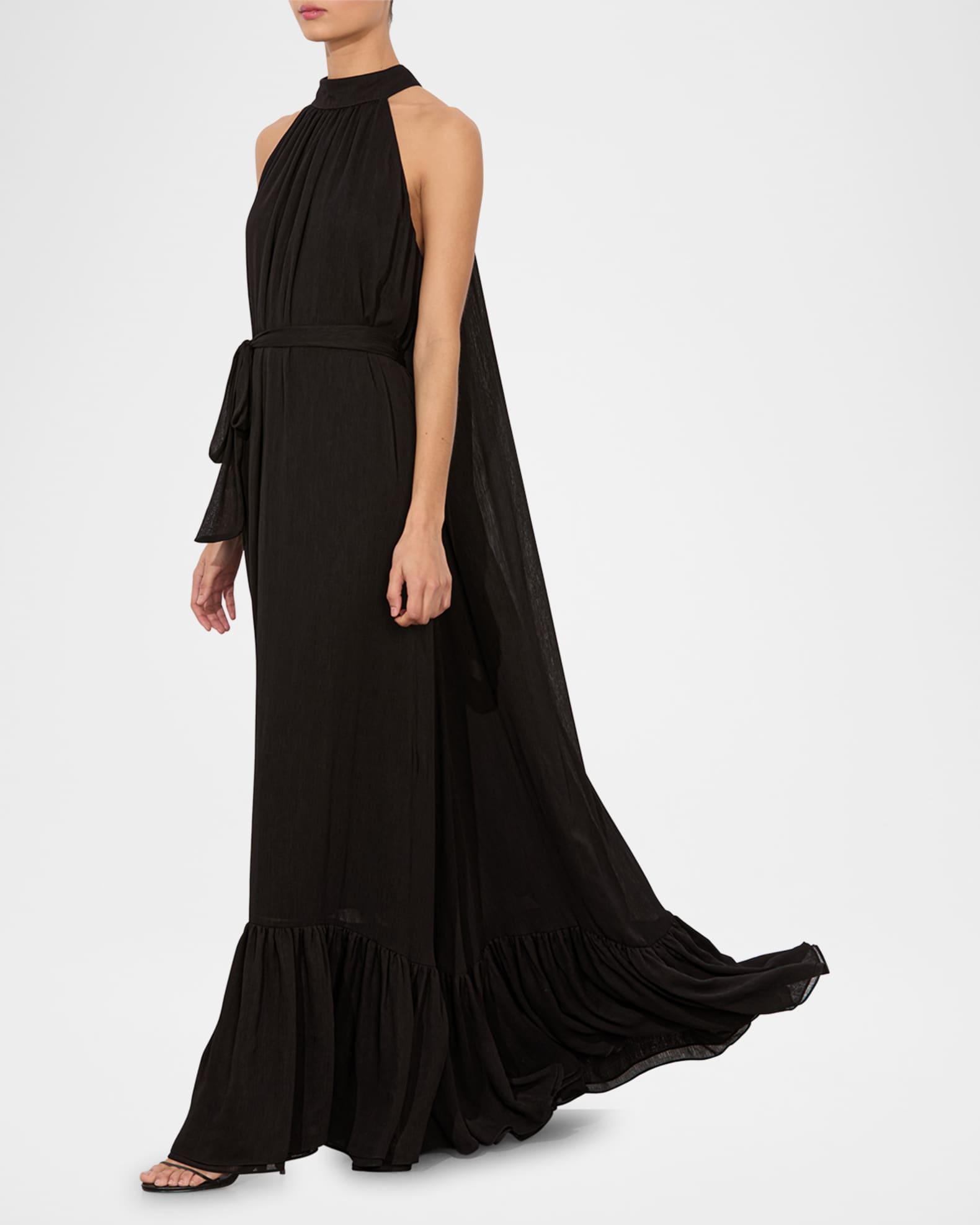 Jovie Gathered Ruffle Maxi Dress